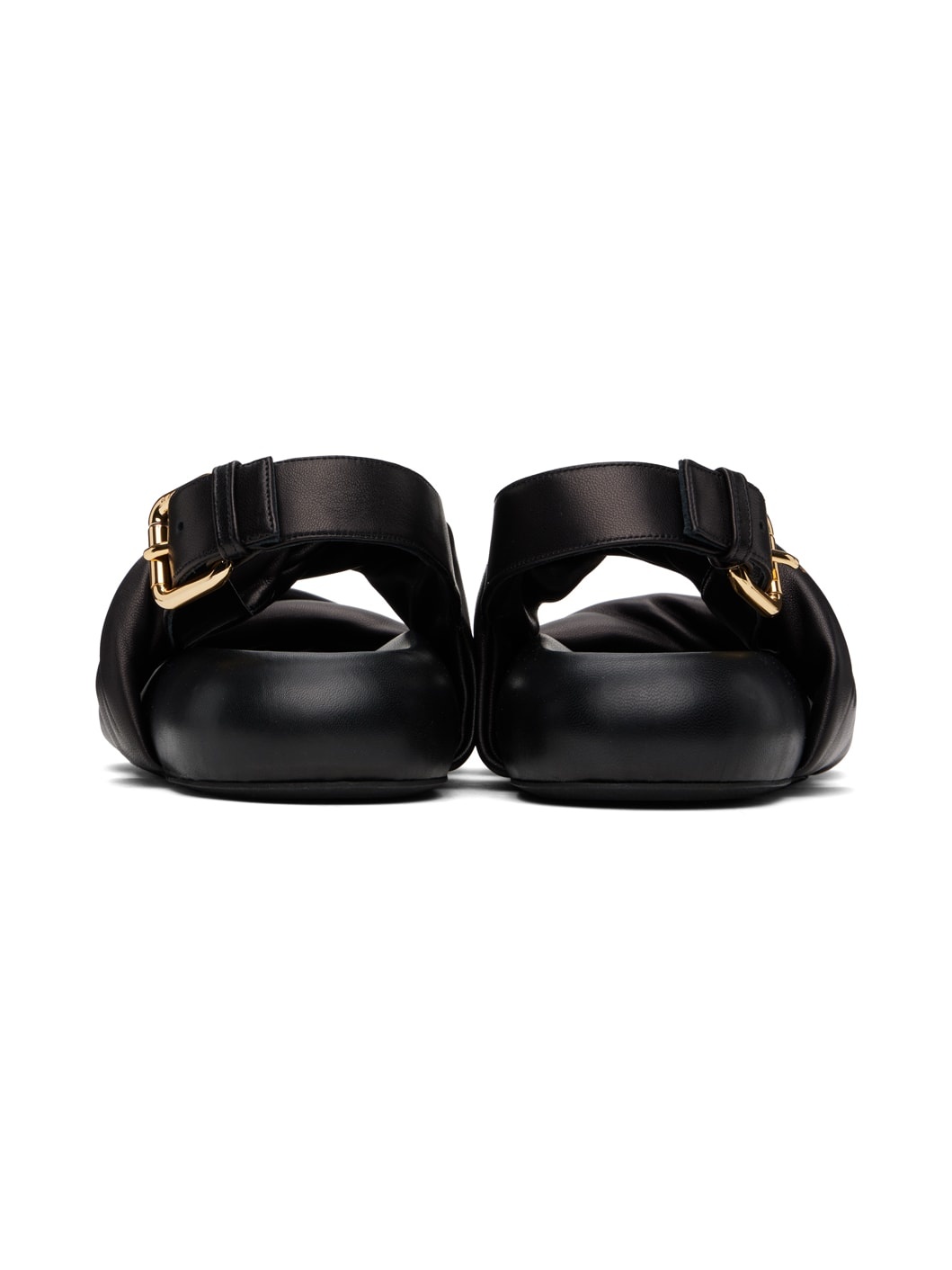 Black Back Buckle Sandals - 2