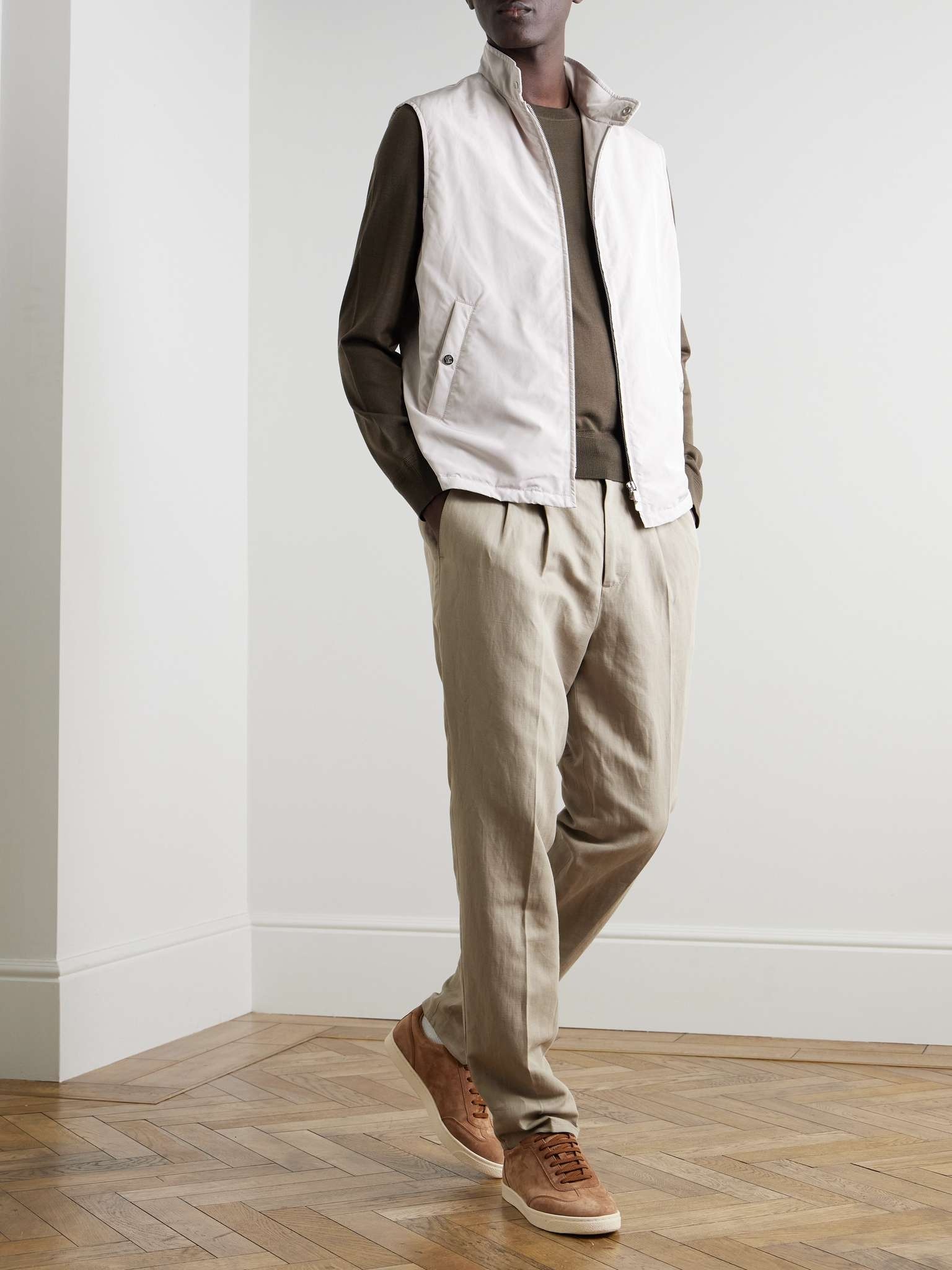 Straight-Leg Pleated Linen and Cotton-Blend Trousers - 2