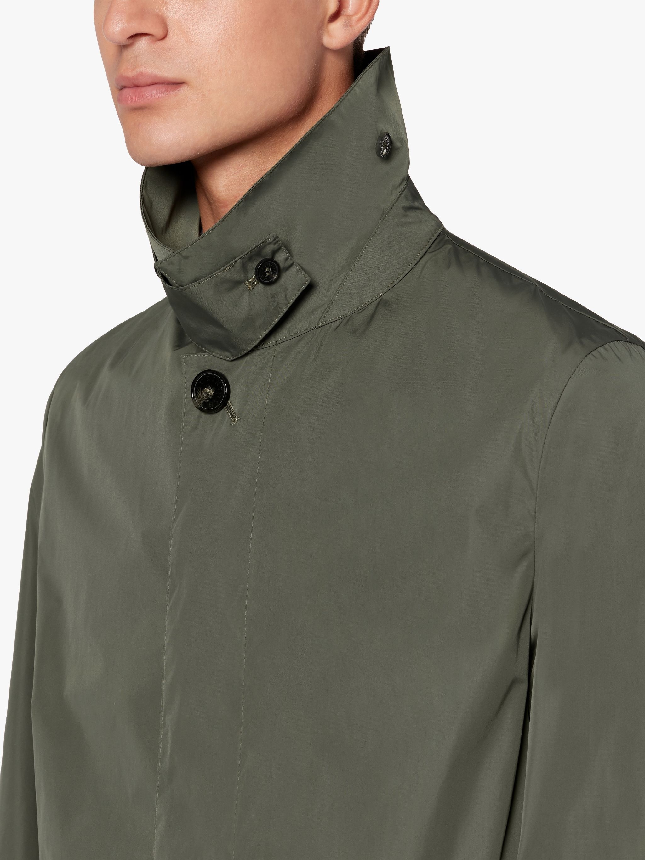 LONDON MILITARY GREEN NYLON SHORT COAT | GMC-106 - 5