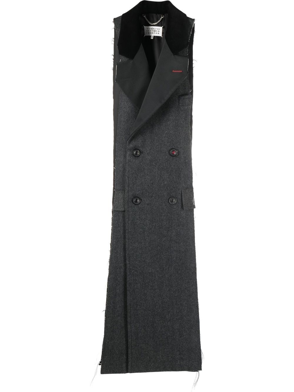 panelled double-breasted sleeveless coat - 1