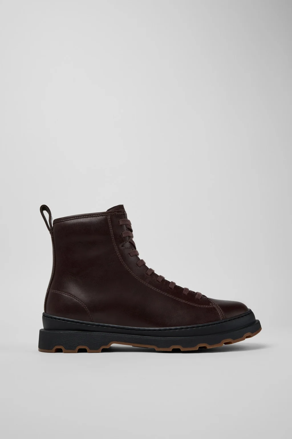 Brown Leather Mid Boots for Men. - 1
