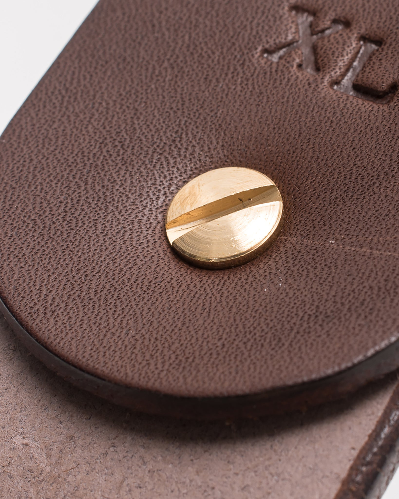 IHB-11-BRN Heavy Duty "Tochigi" Leather Belt with Brass Garrison Buckle - Brown - 4