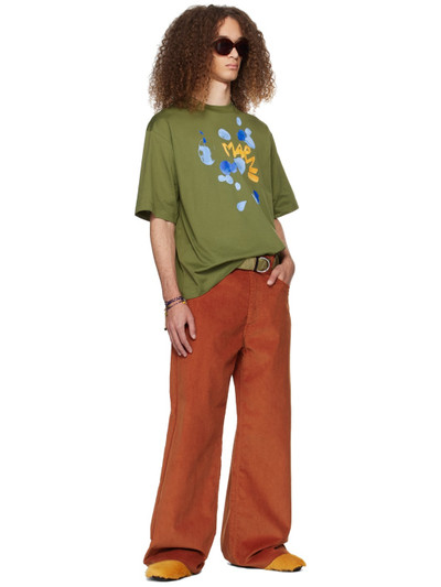 Marni Green Dripping Flower T-Shirt outlook
