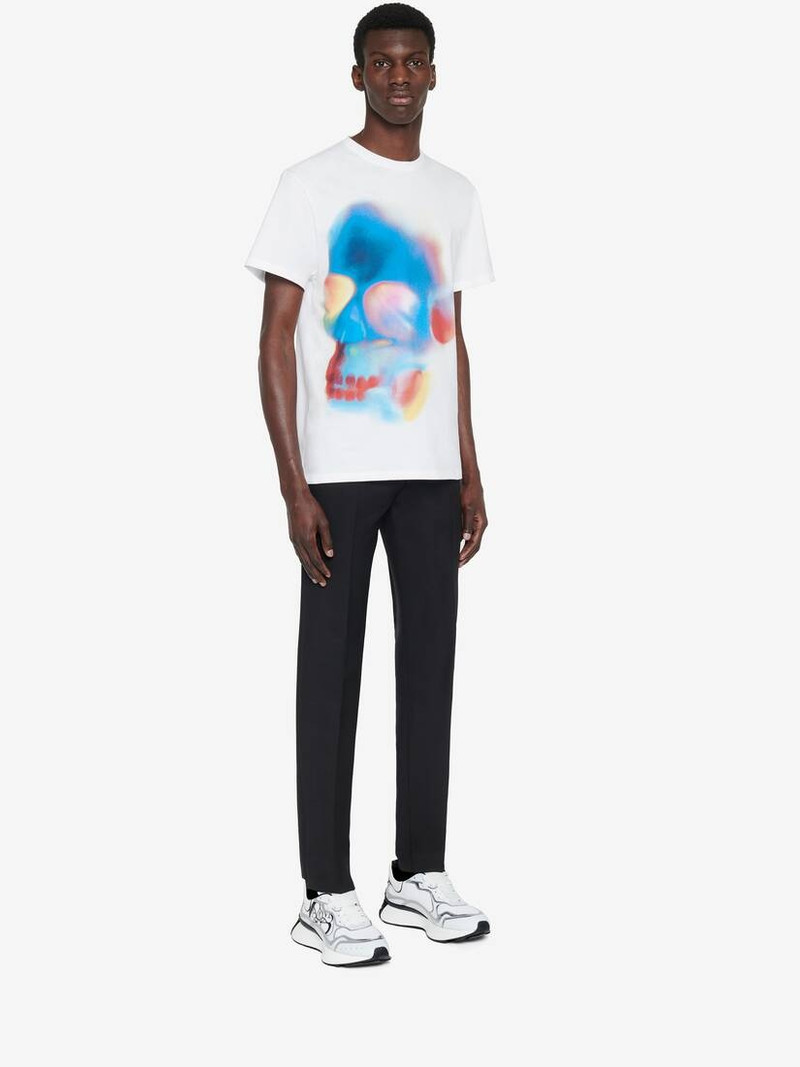 Men's Solarised Skull T-shirt in White Mix 3