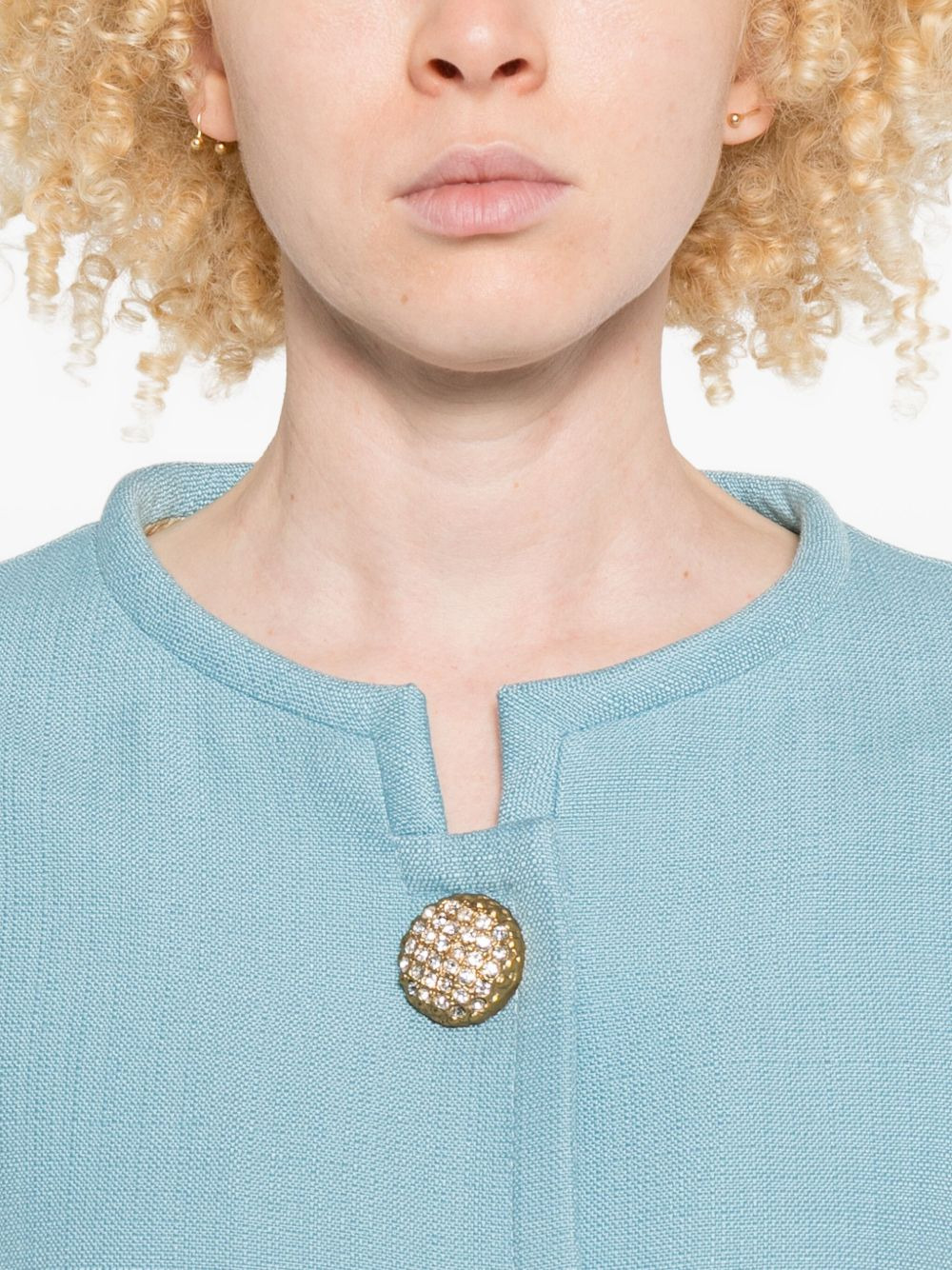 embellished button jacket - 5