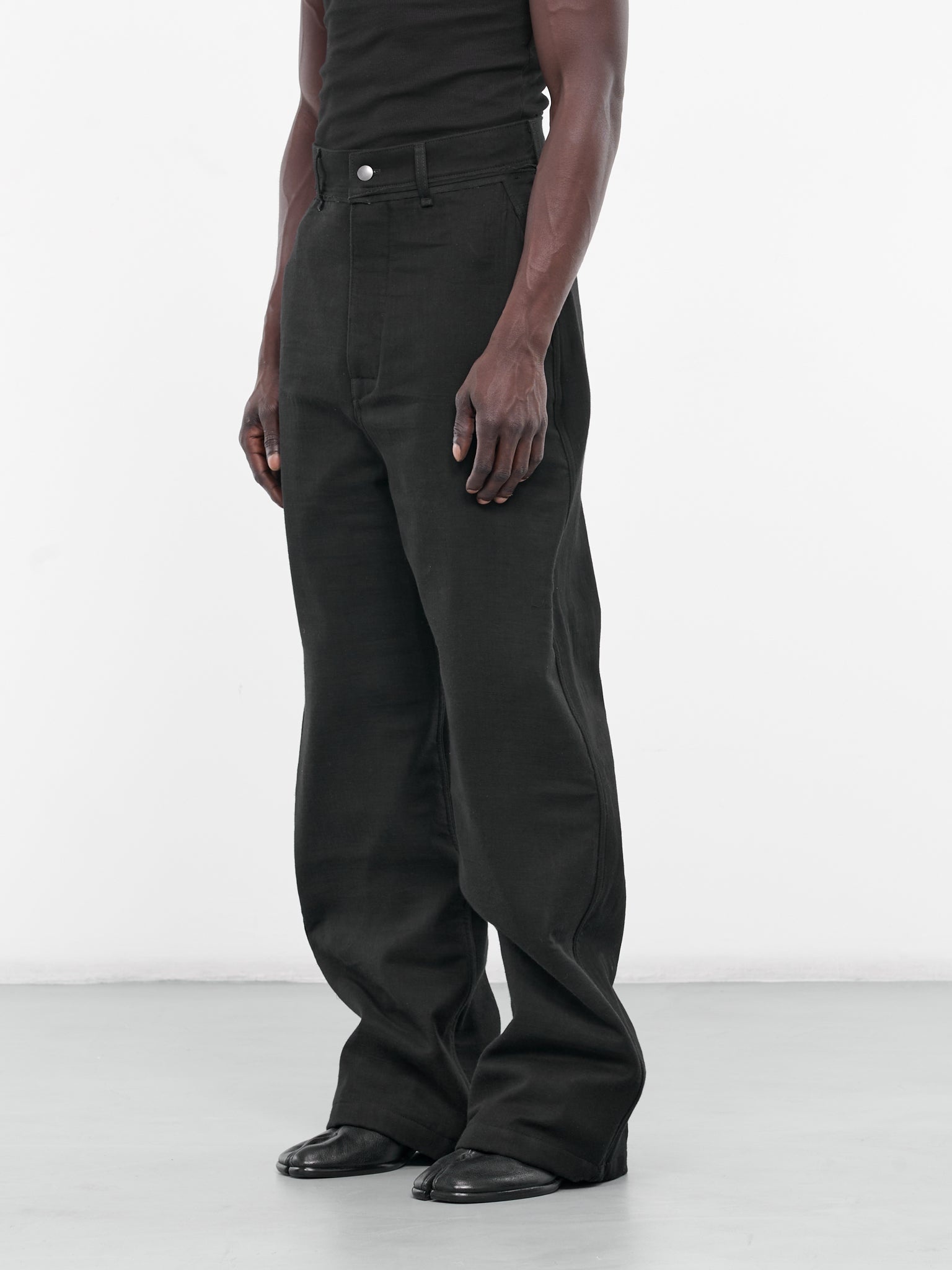 Gauze Baggy Denim Trousers - 2