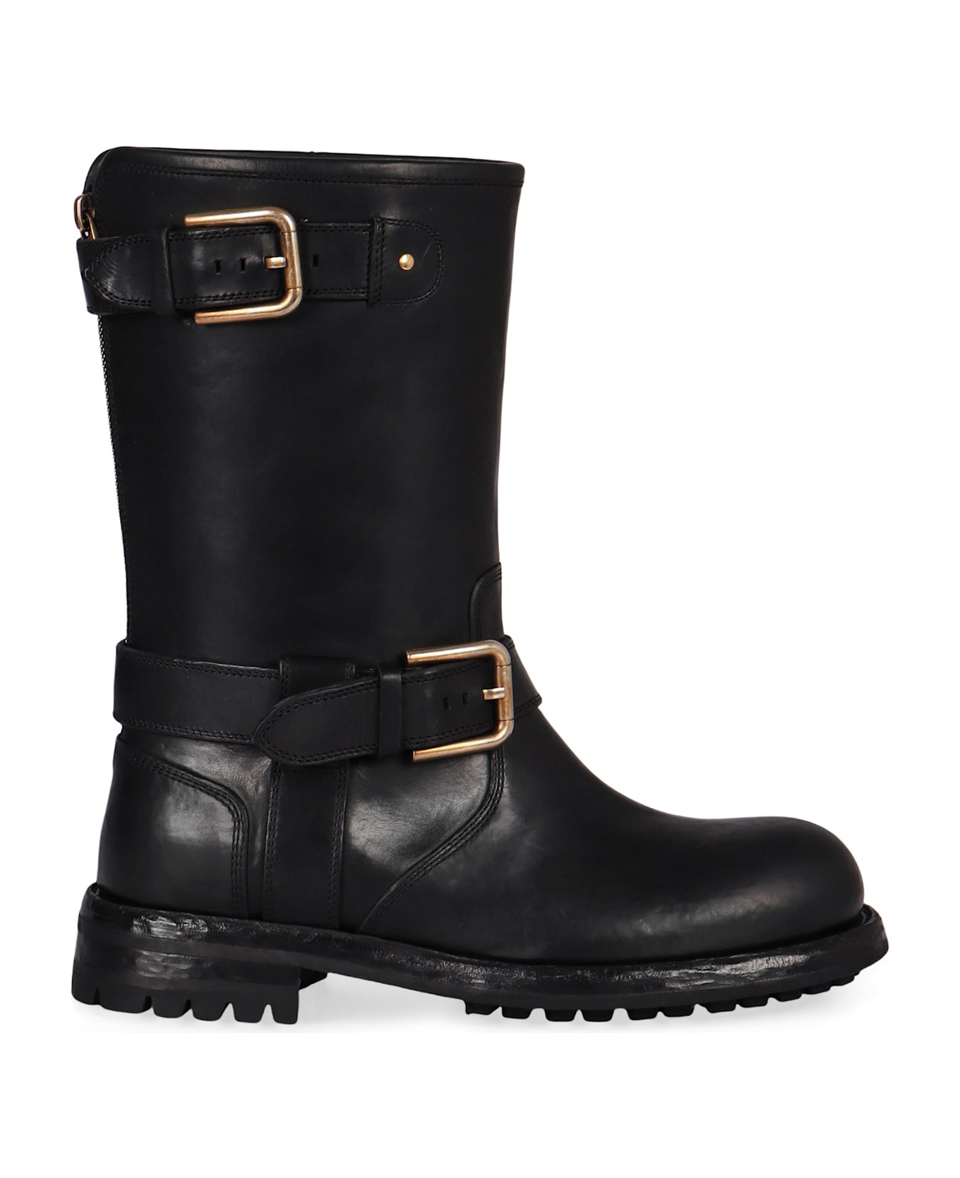 Leather Biker Boots - 2