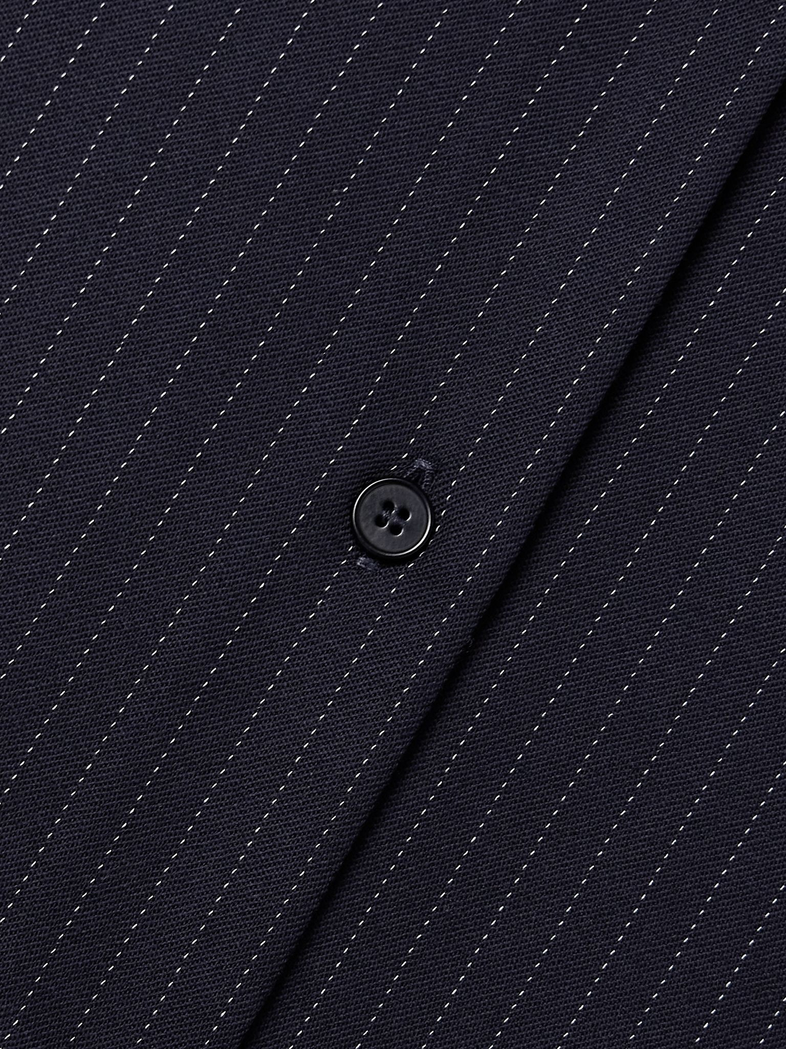 Pinstriped wool-blend shirt Navy - 5