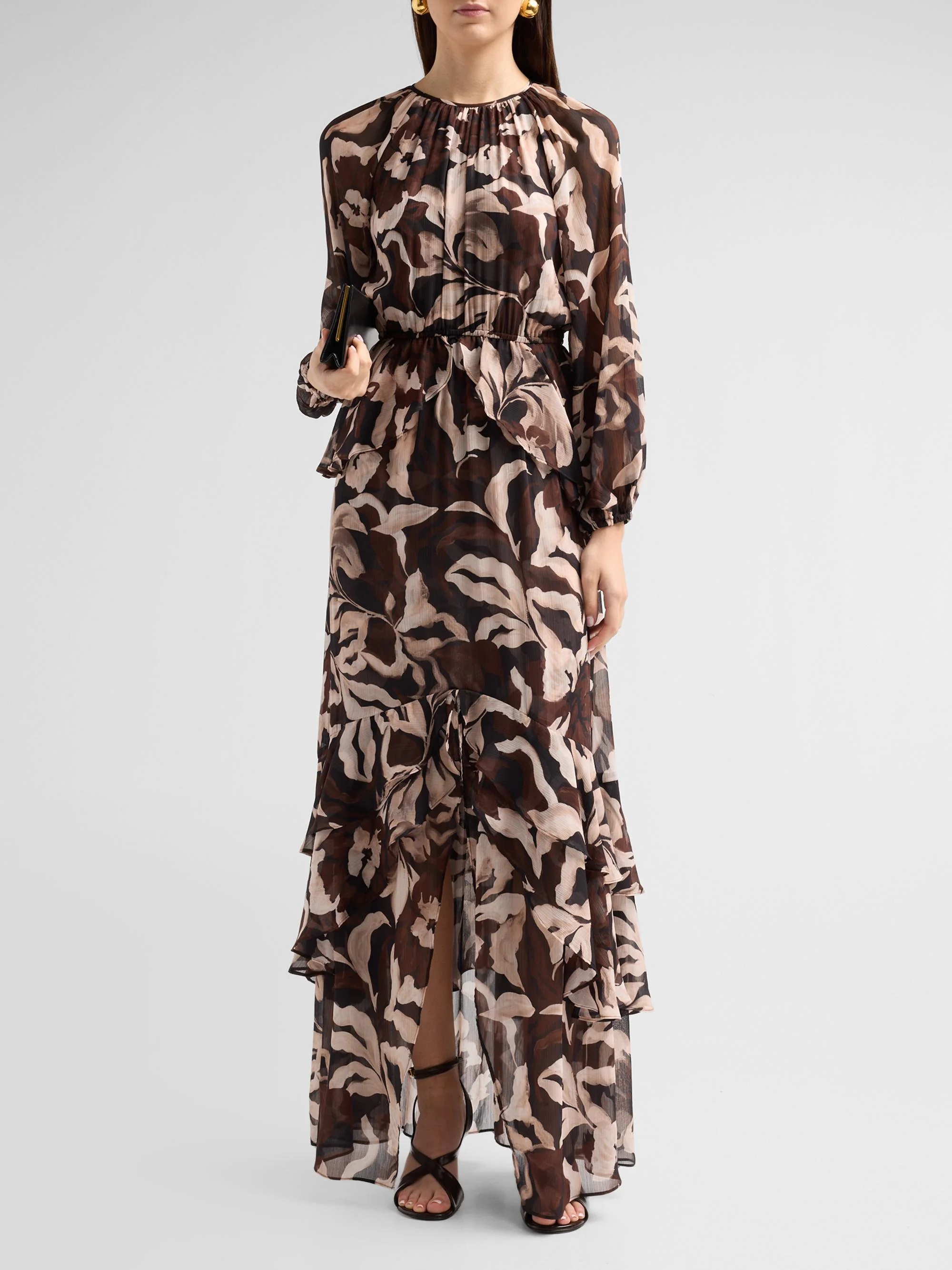 Women's Sanaz Printed Maxi Dress - Chocolate Swirl - 1