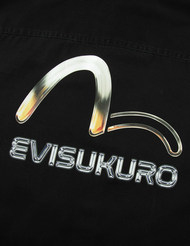 Metallic Seagull and Logo Print Relax Fit Oxford Shirt 9