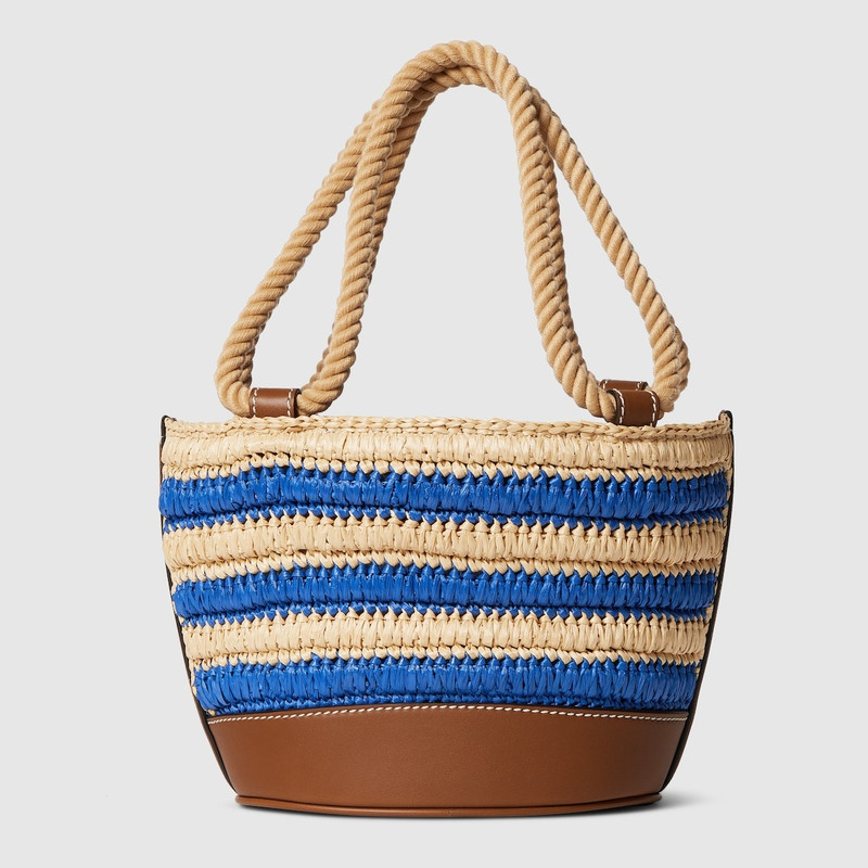 Woven mini bucket bag 5