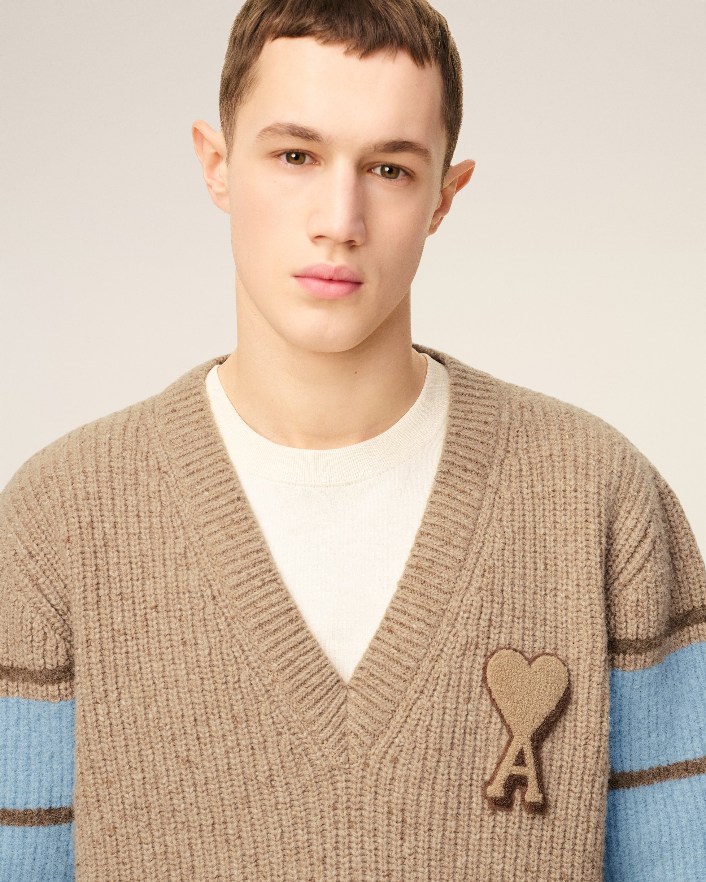 BROWN WOOL COLLEGE SWEATER - 4