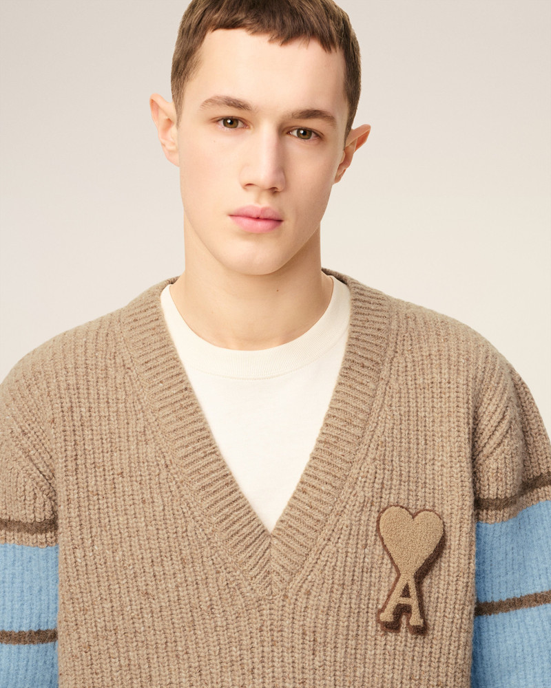 BROWN WOOL COLLEGE SWEATER 4