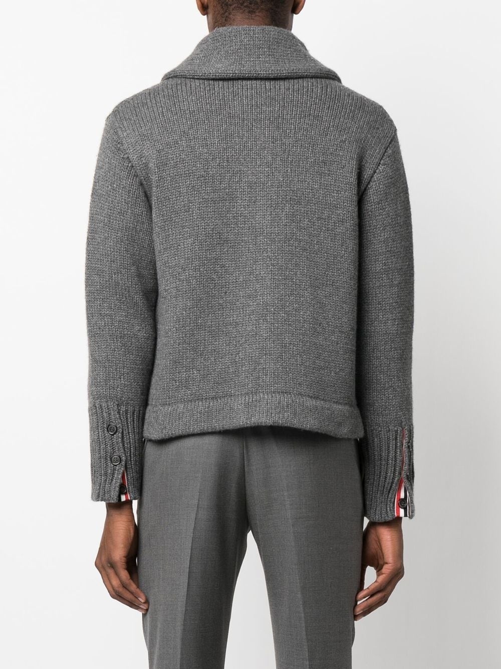 shawl-collar knit cardigan - 4