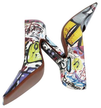 VETEMENTS MULTICOLOR BOOMERANG PUMPS outlook