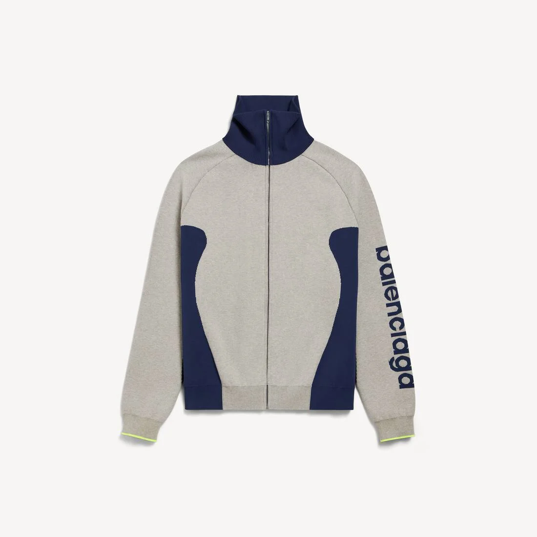 Men's Bodies Knitted Zip-up Cardigan in Grey/navy - 1