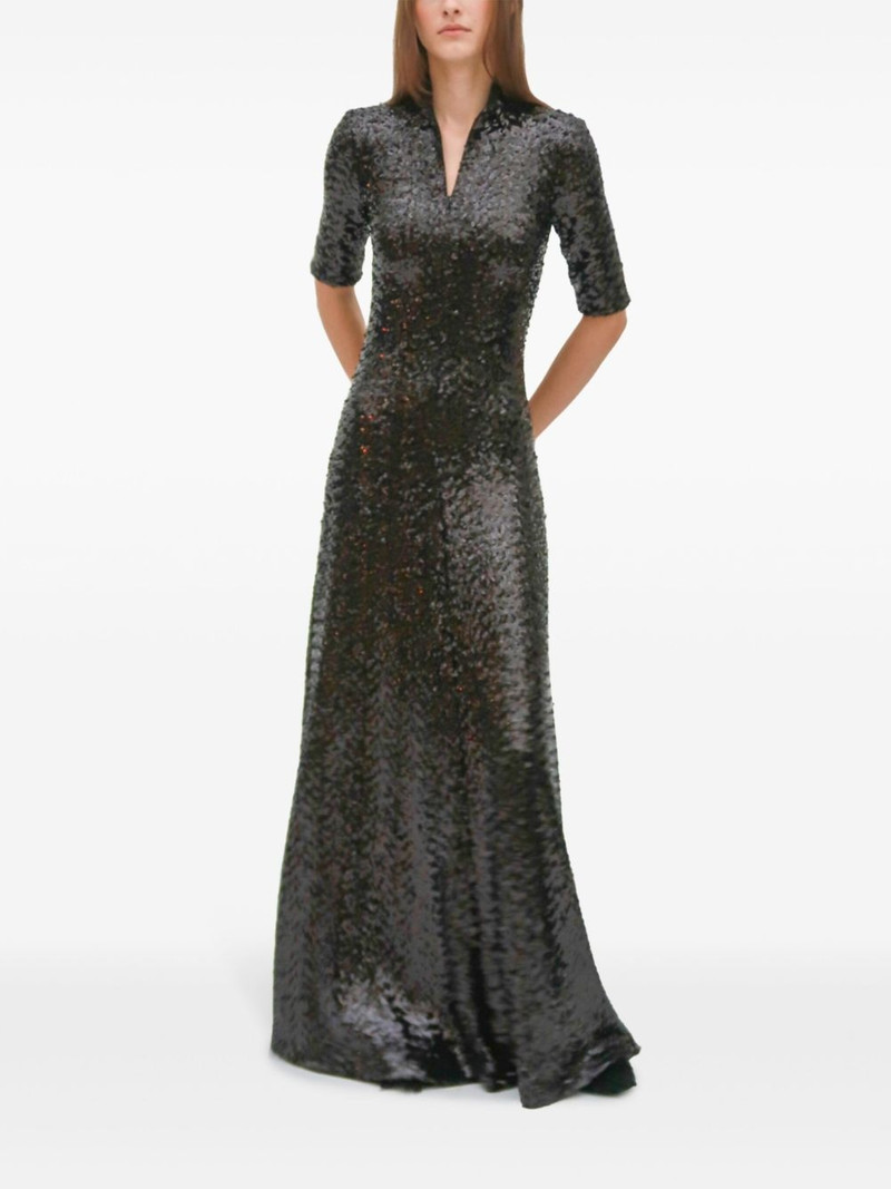 ROSETTA GETTY zip-up turtleneck gown outlook