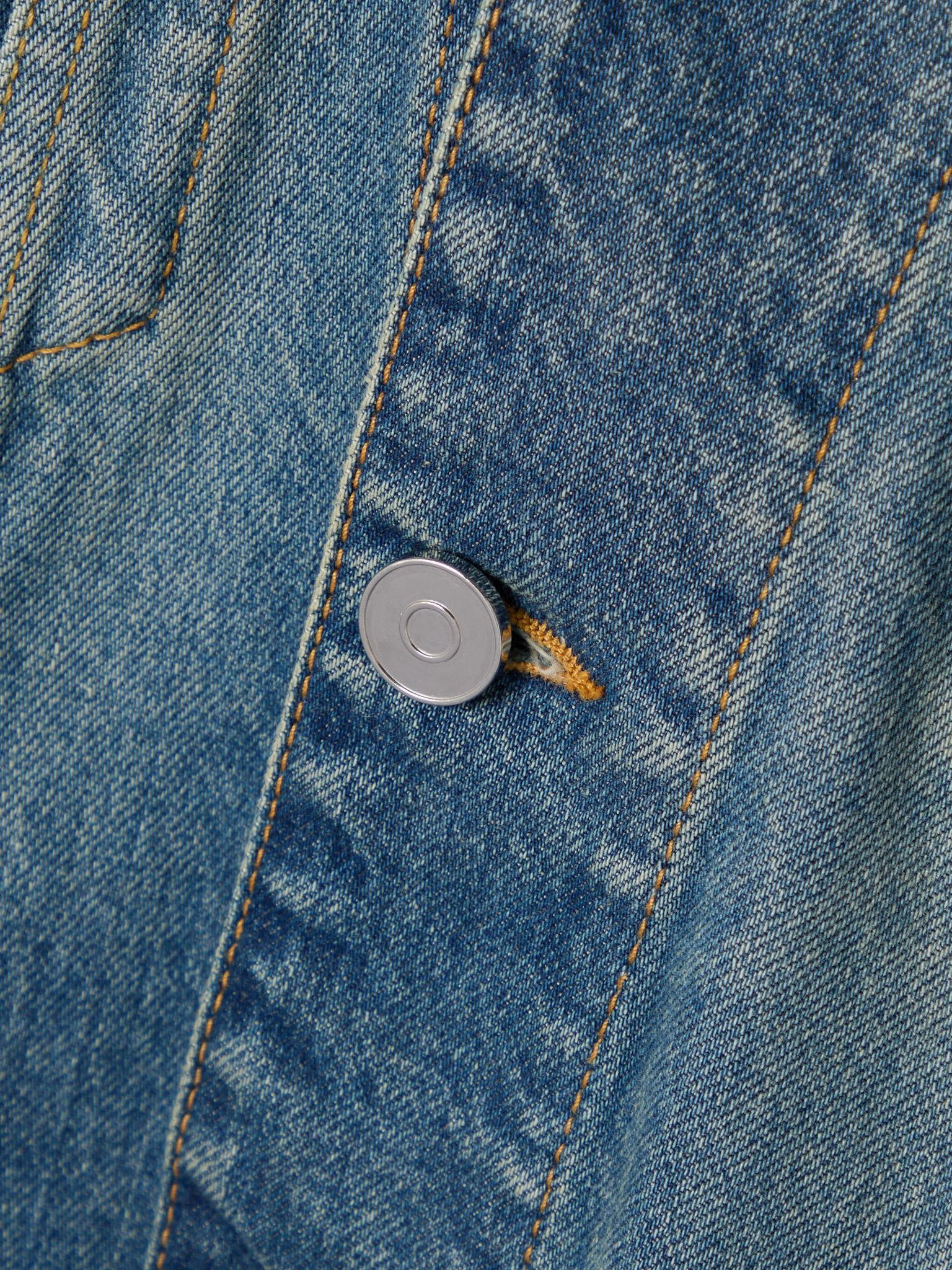 Belted denim peplum jacket Blue - 4
