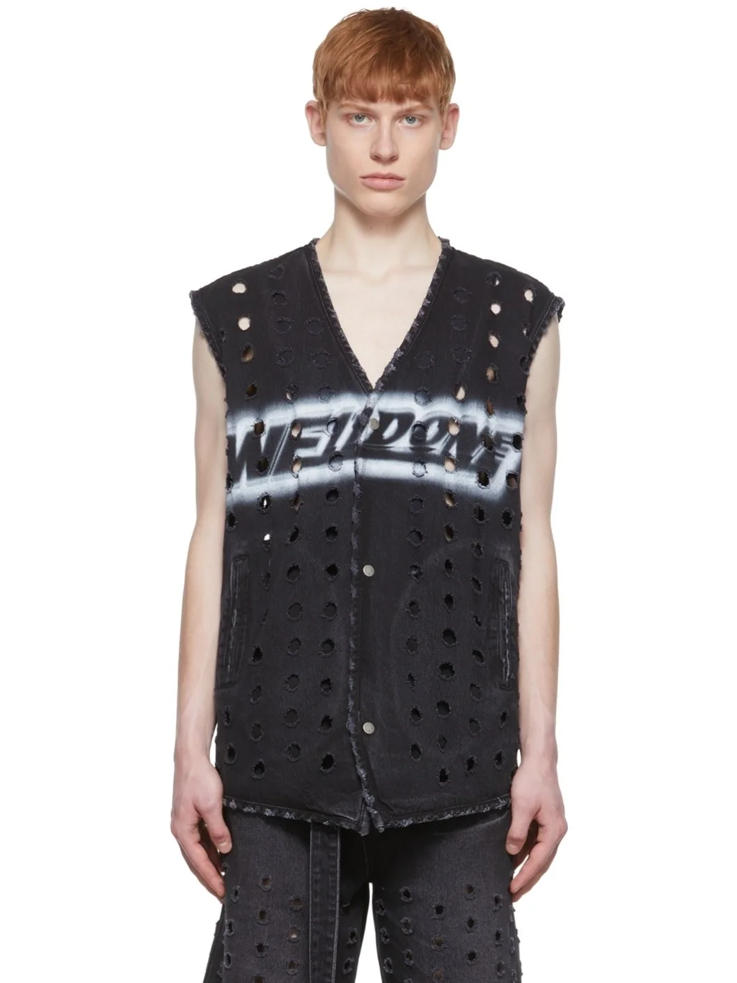 Black Cotton Vest - 1