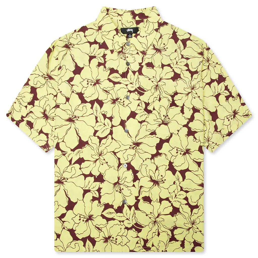 FLORAL HAWAIIAN SHIRT - LIME - 1
