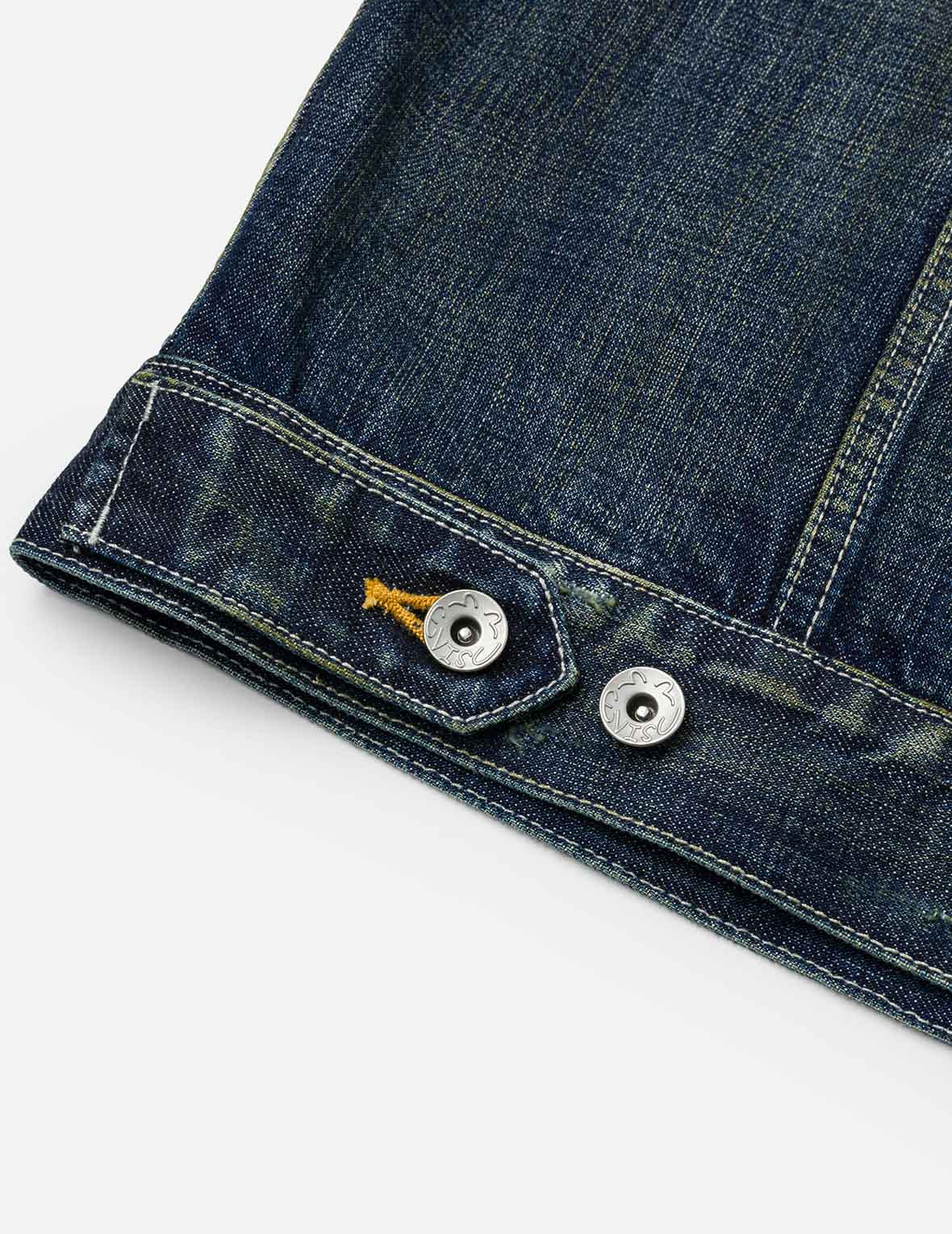 Washed Seagull Embroidery Relax Fit Denim Jacket - 11