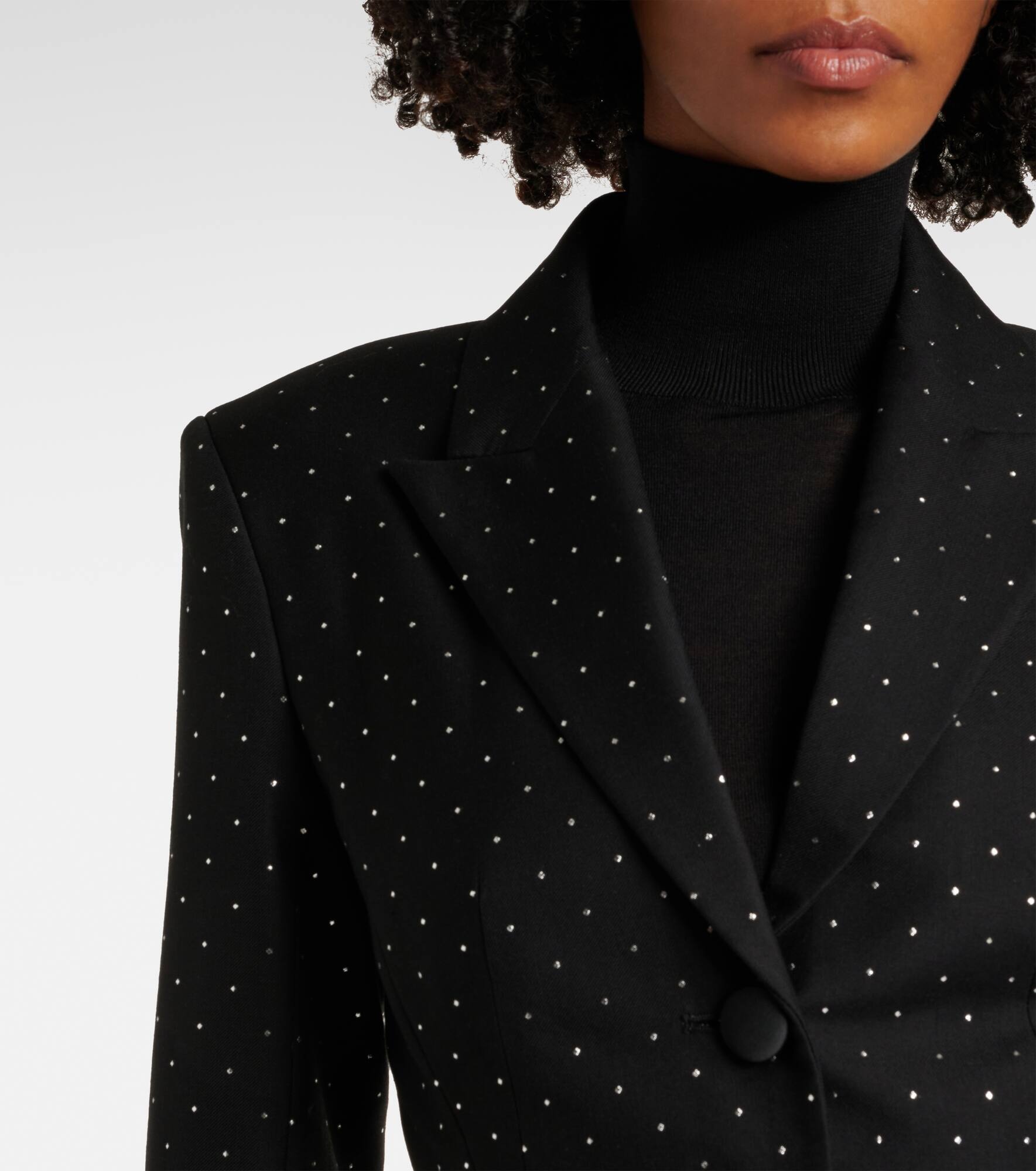 Polka-dot cotton and wool blazer - 4
