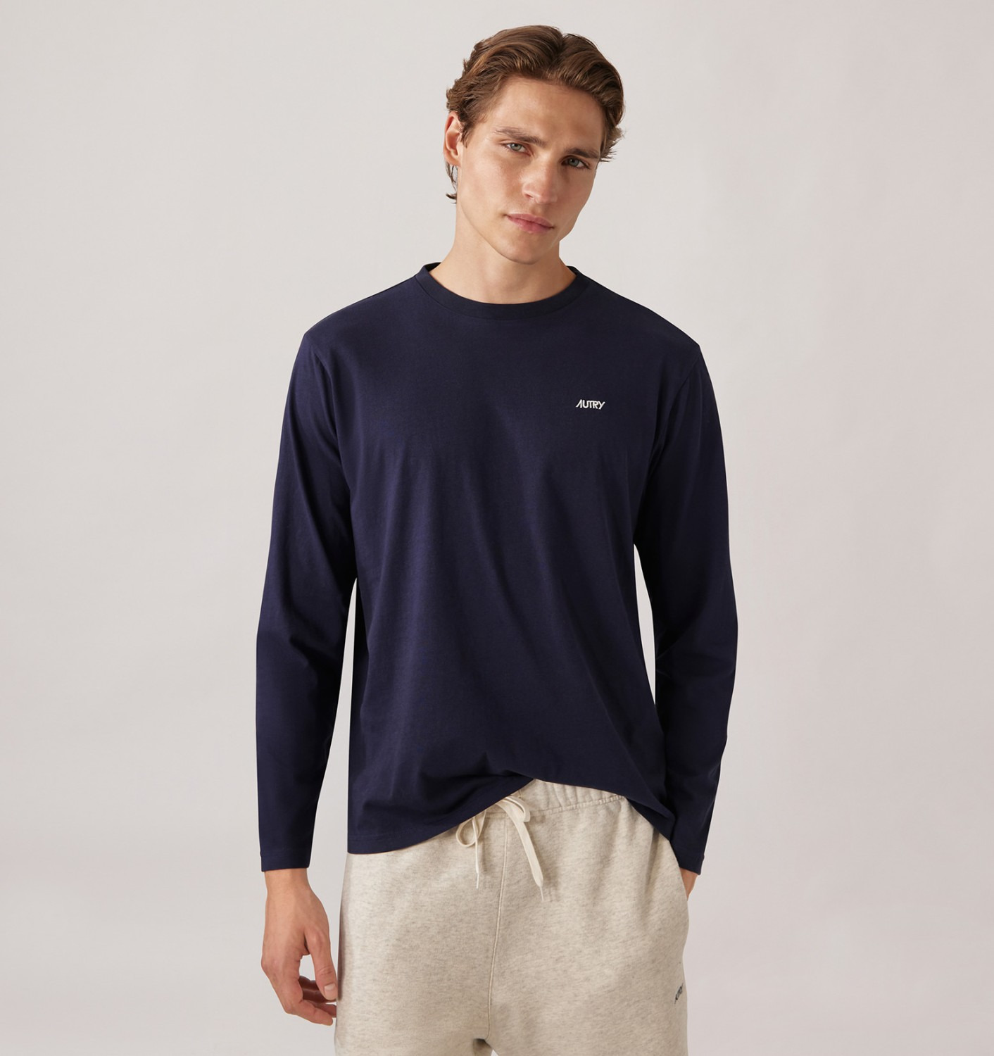 UNISEX LONG-SLEEVE EMBROIDERED AUTRY LOGO TEE - 3