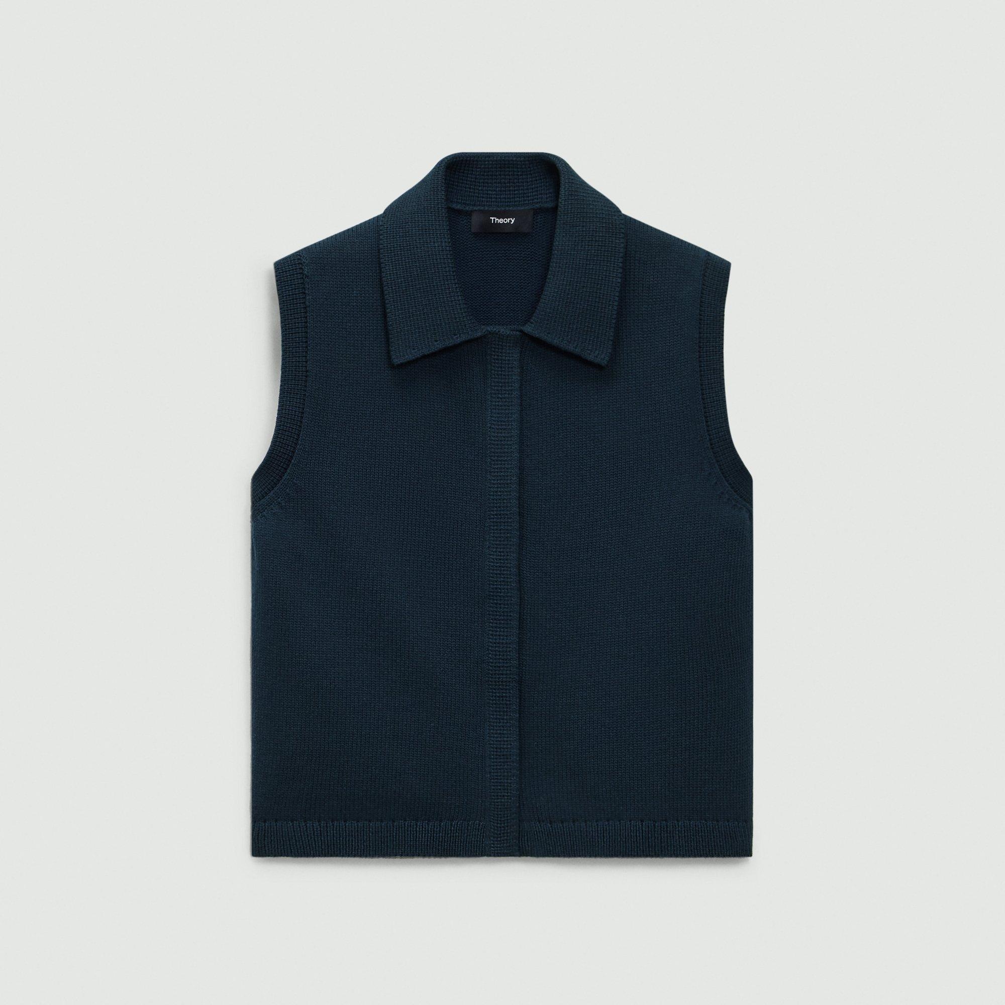 Zip-Up Vest in Rounded Cotton - 1