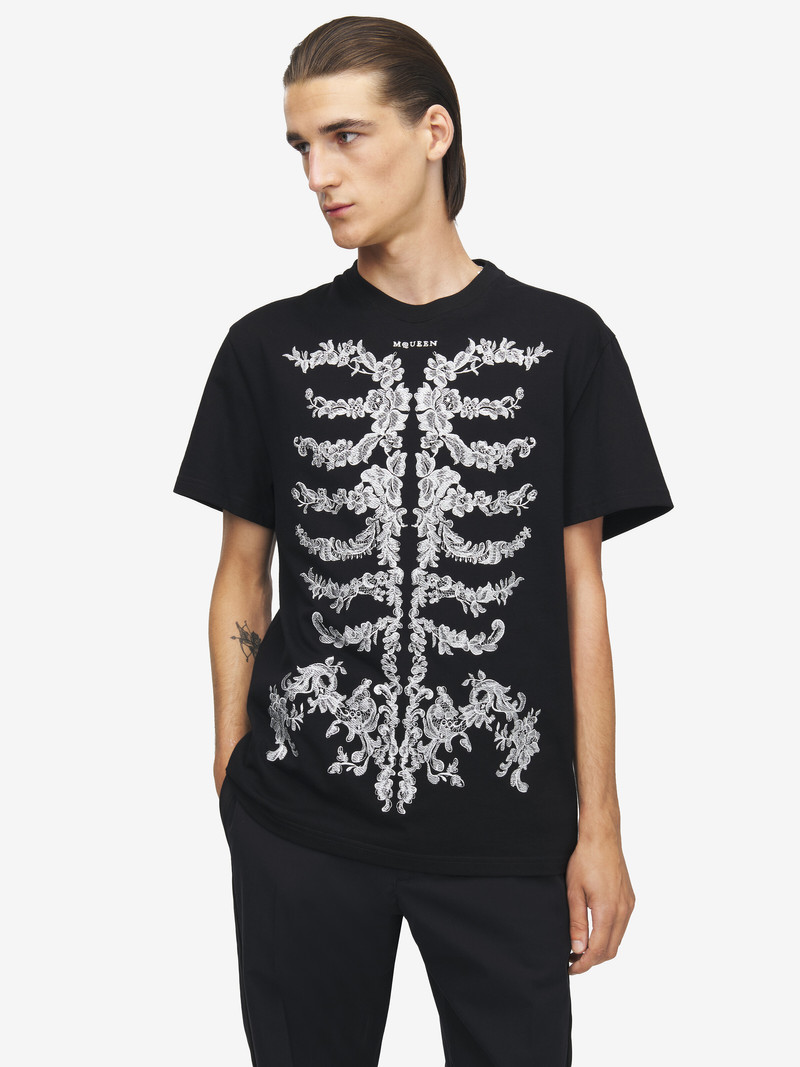 Alexander McQueen Lace Ribcage T-shirt outlook