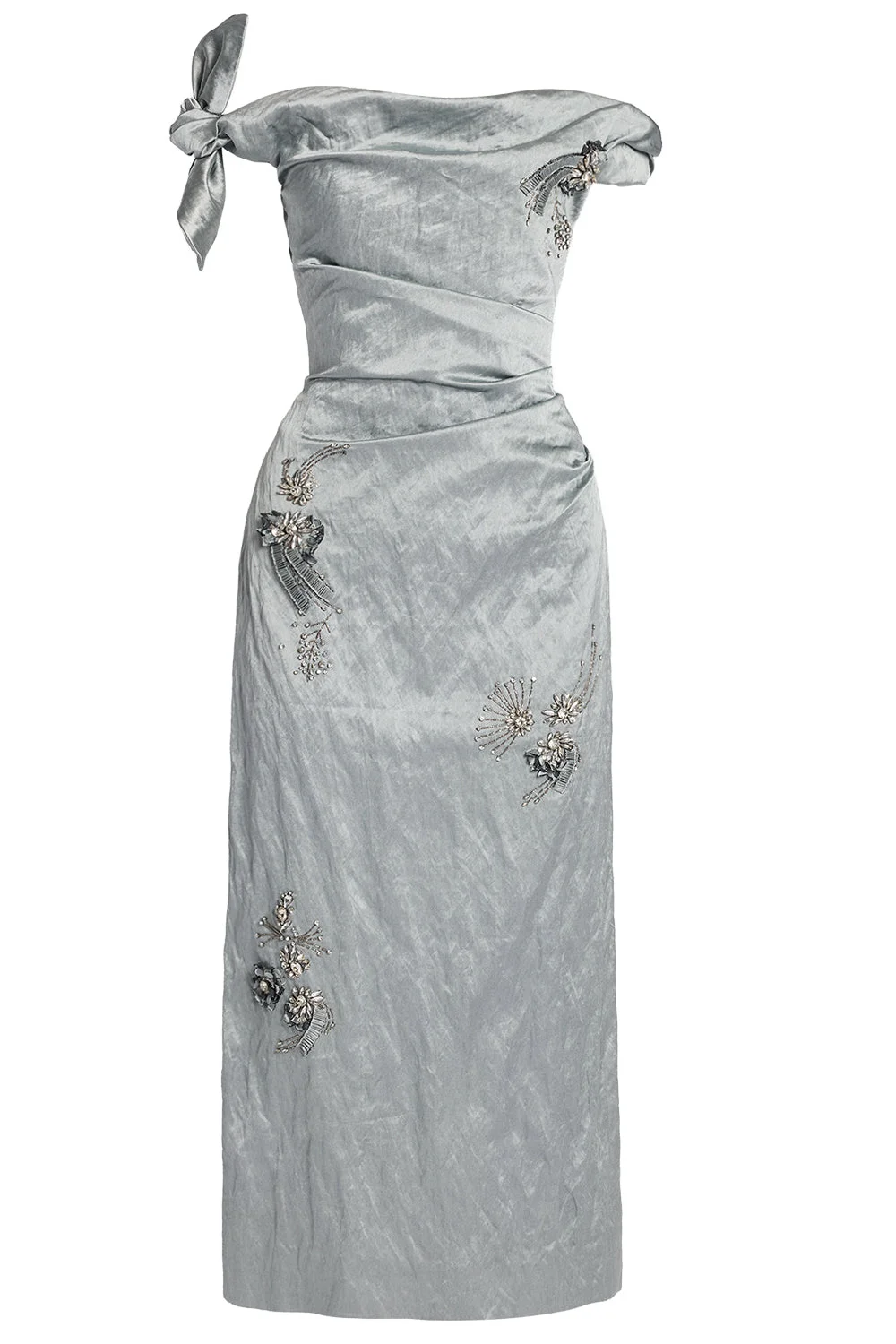 Embroidered Textured Maxi Dress - 1