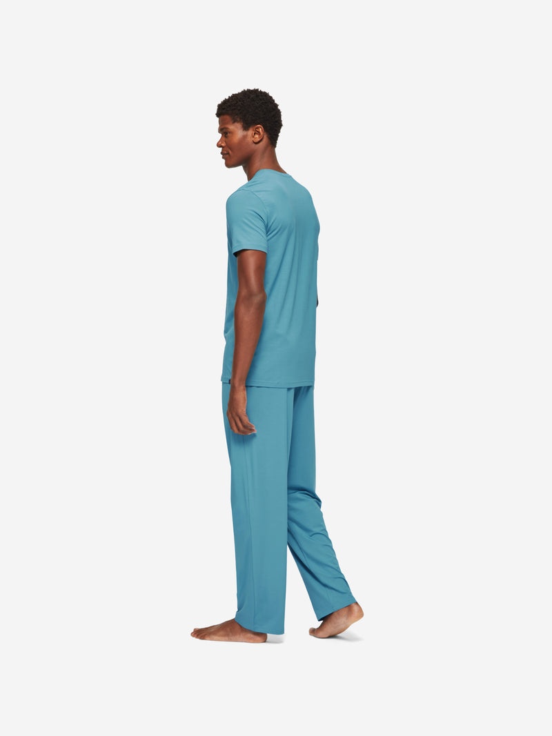 Men's Lounge Trousers Basel Micro Modal Stretch Harbour Blue - 4