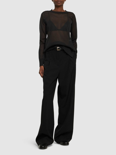 Yohji Yamamoto Back button mesh long sleeve top outlook