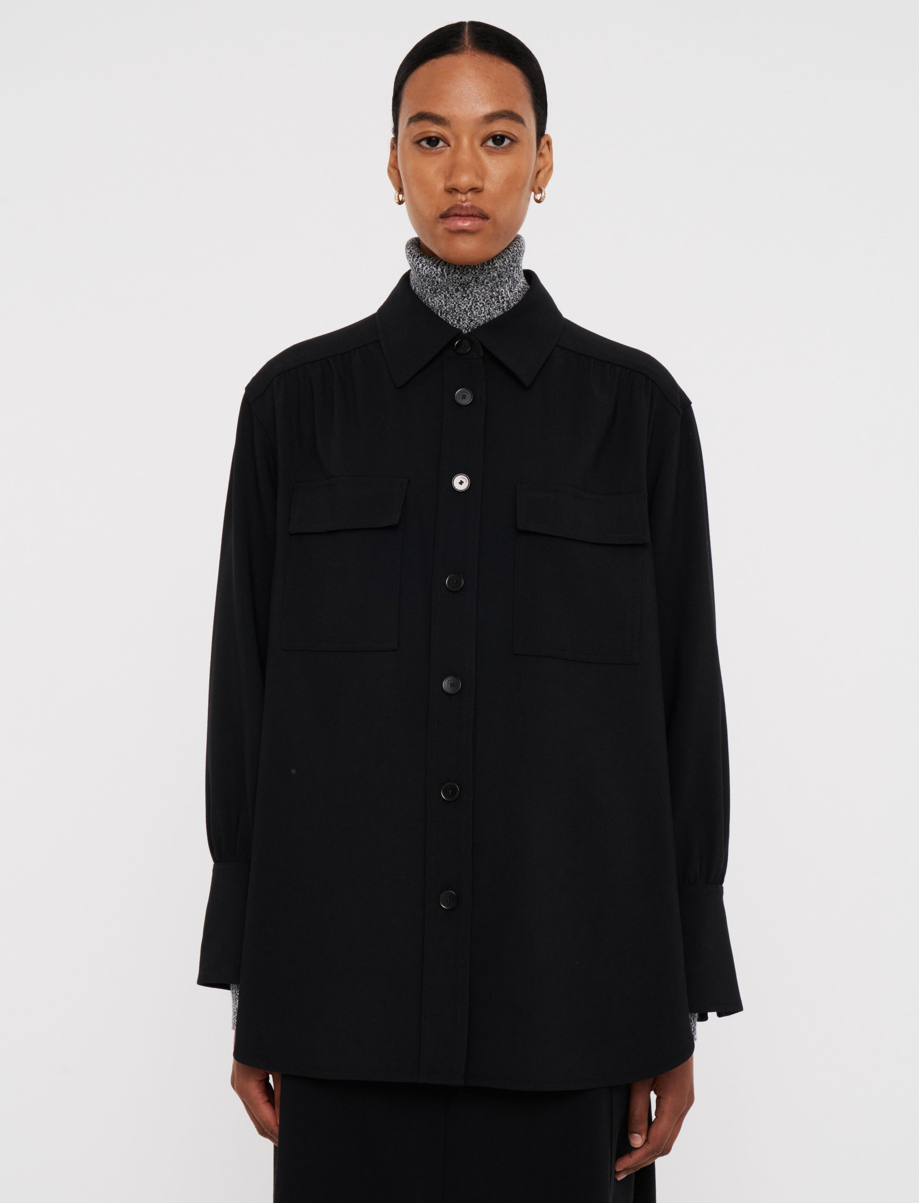Perle Fluid Twill Wool Shirt - 3