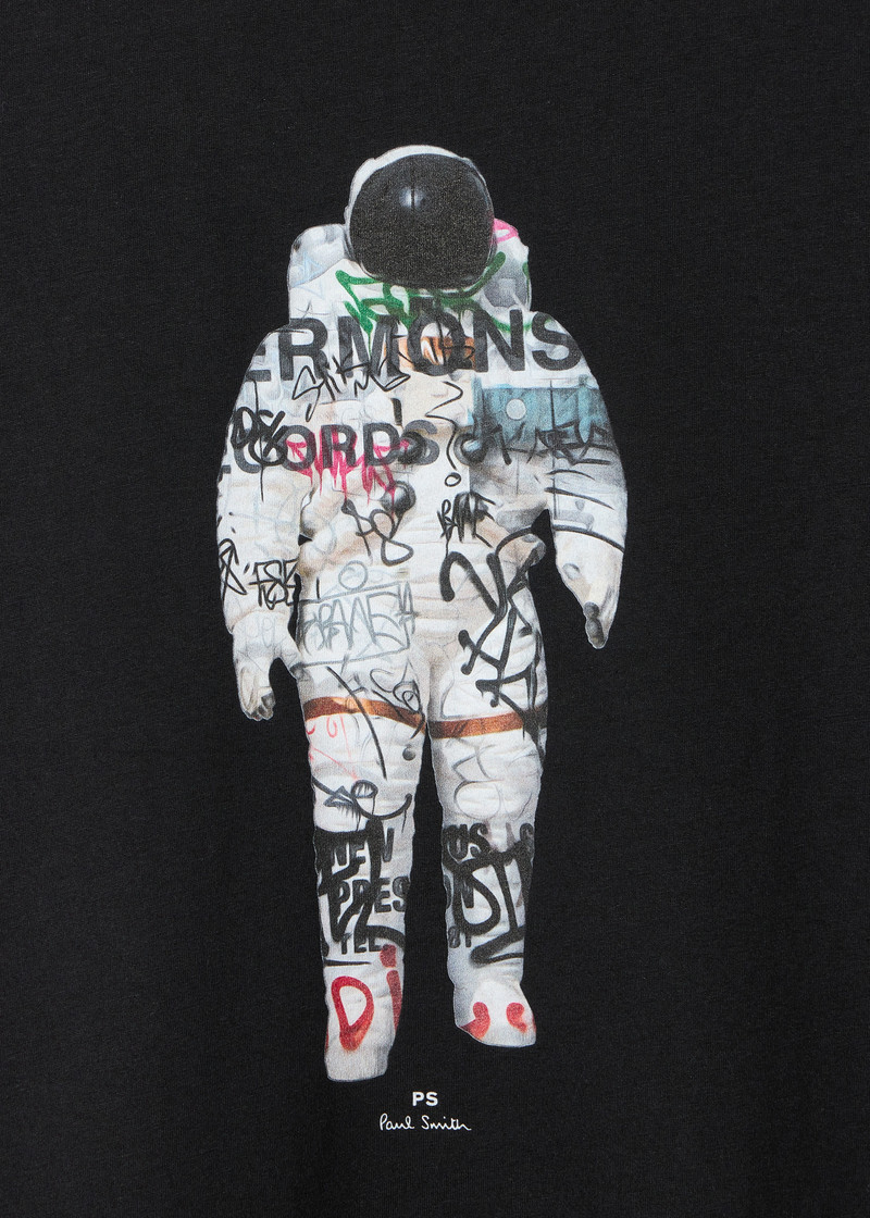 Paul Smith Black 'Astronaut' Print T-Shirt outlook