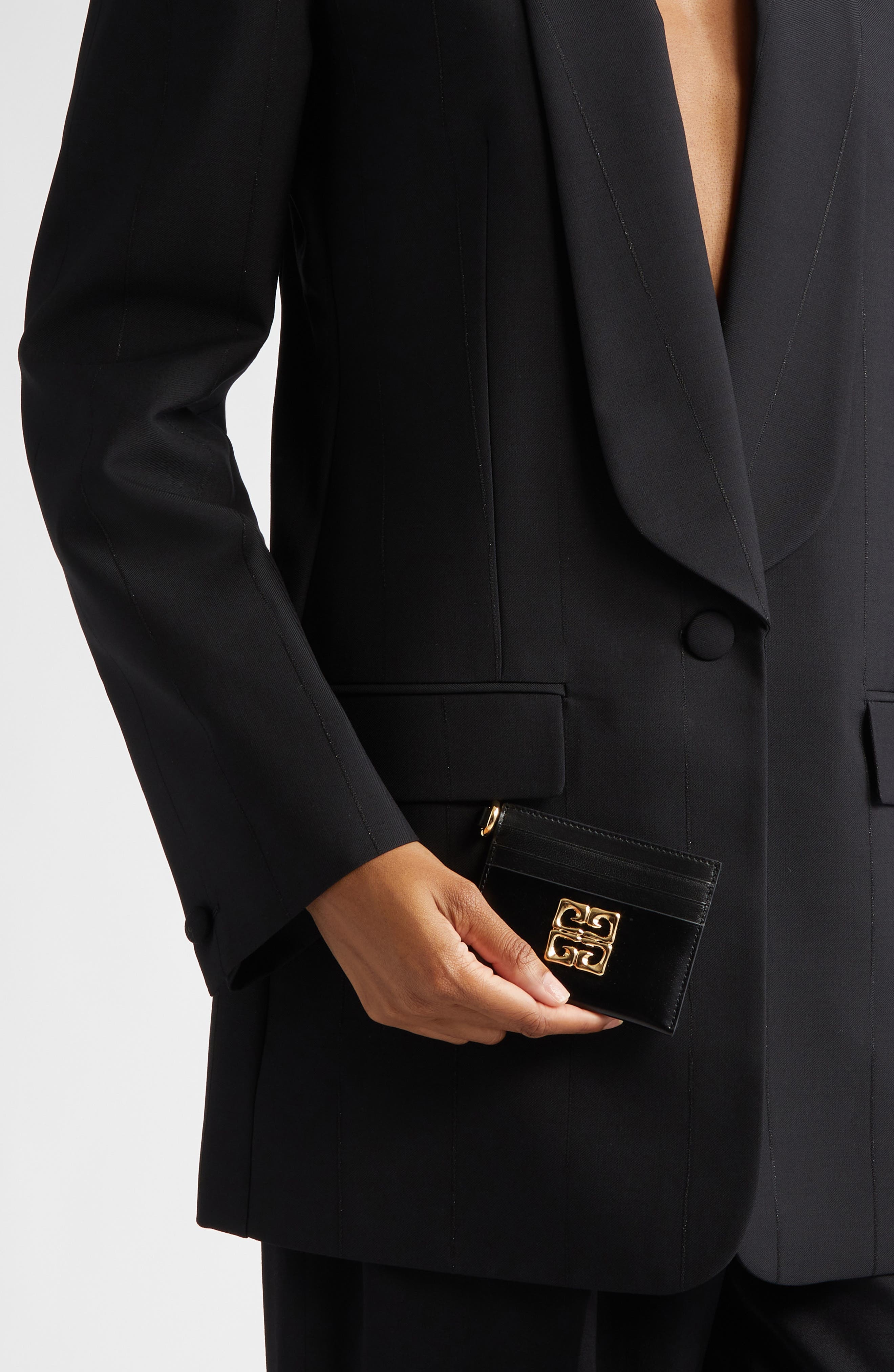 Givenchy Voyou Leather Card Case in Black at Nordstrom - 2