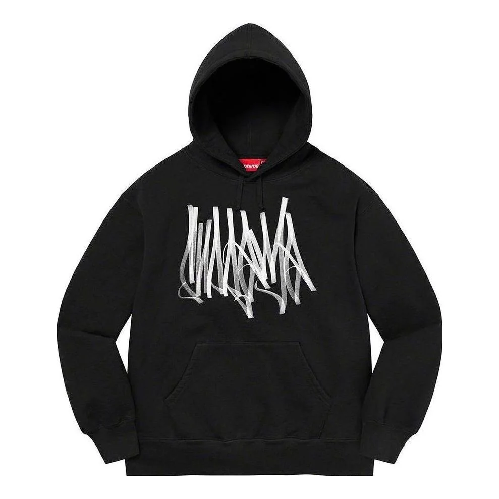Supreme Tag Hooded Sweatshirt 'Black White' SUP-FW22-748 - 1