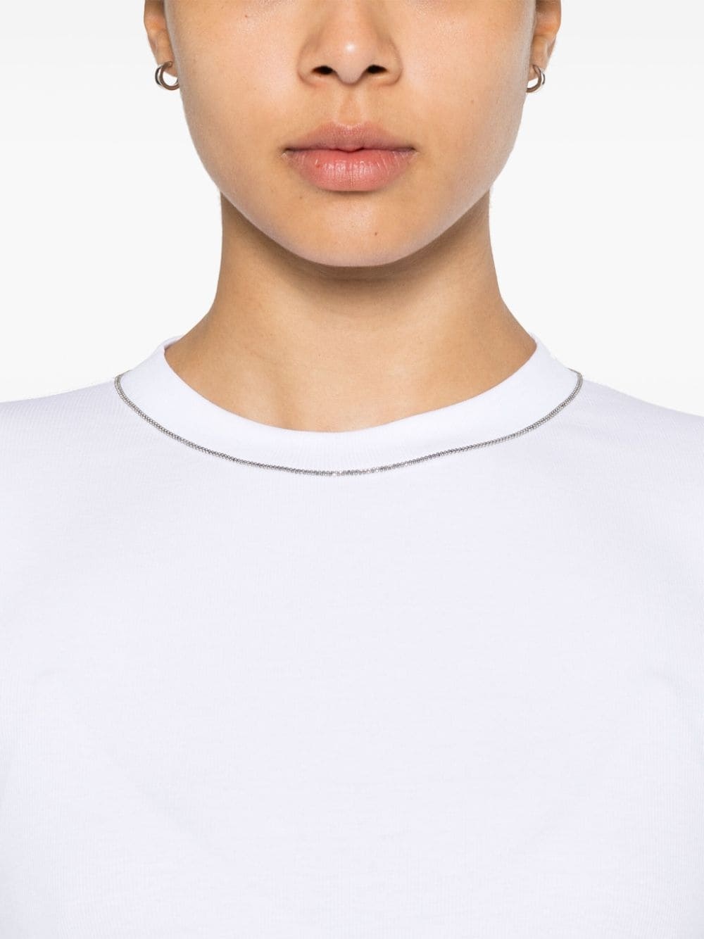 Monili-chain cotton jumper - 5
