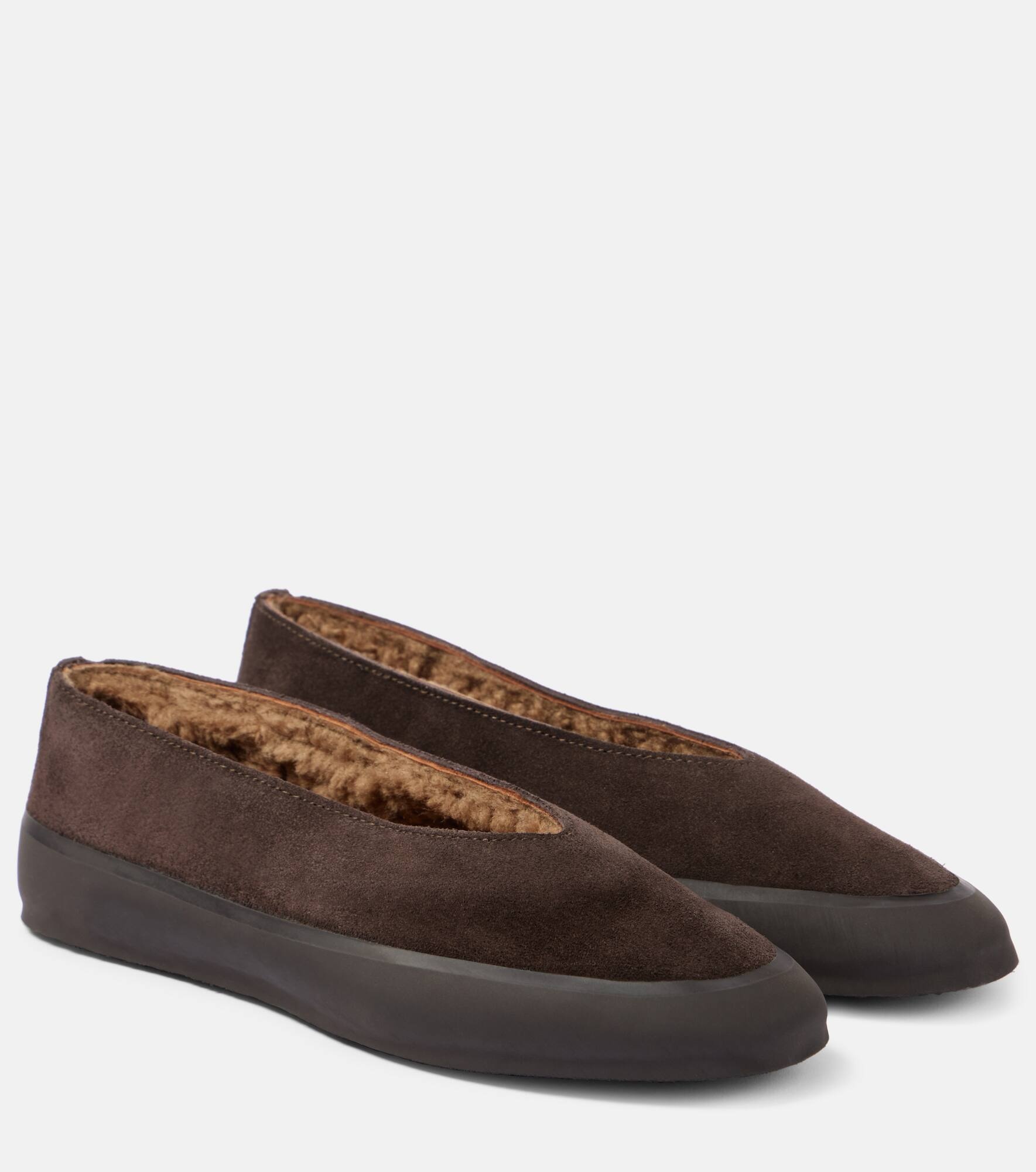 Apres Ski shearling-lined suede ballet flats - 1