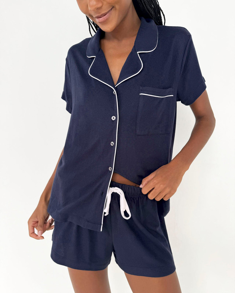 Splendid Navy Flora Pillowsoft Short Set outlook