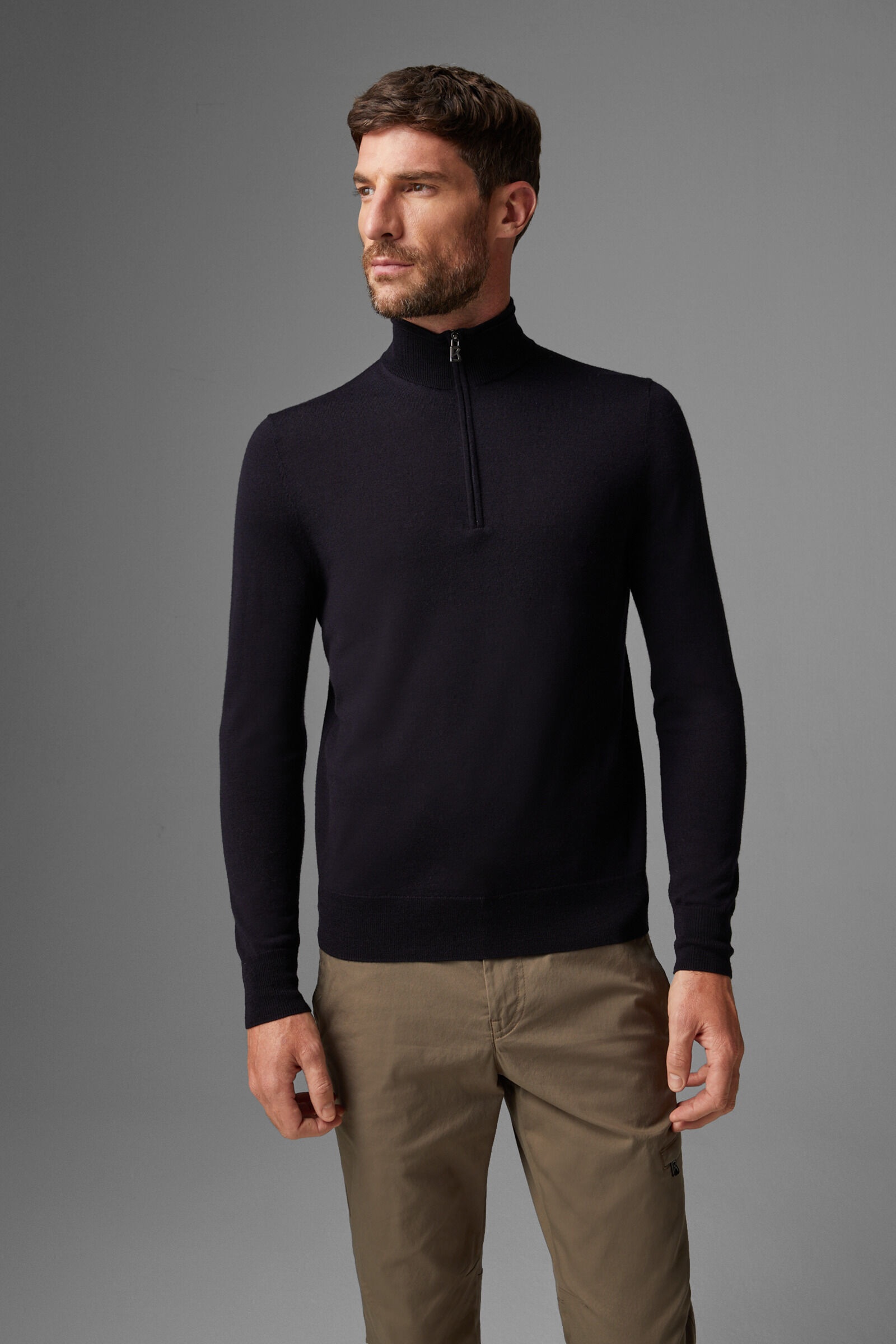 Jouri half-zippered sweater in Navy blue - 2