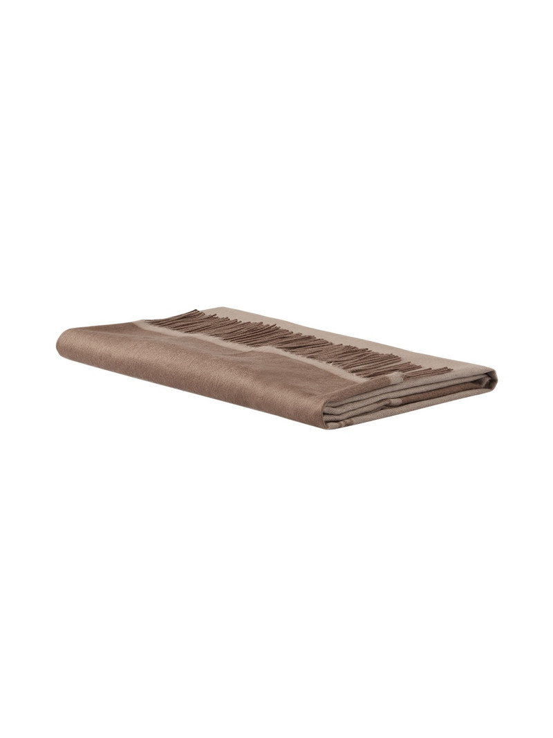 VERSACE Brown Icon Silk Cashmere-Blend Fringed Blanket outlook