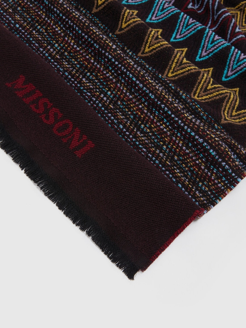 Missoni Multi-knit wool shawl with logo outlook