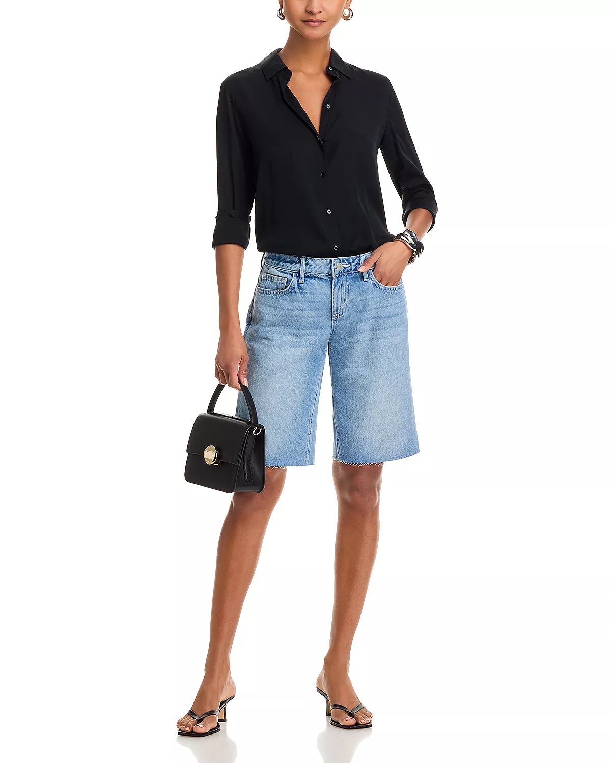 Elise Low Rise Denim Bermuda Shorts - 2
