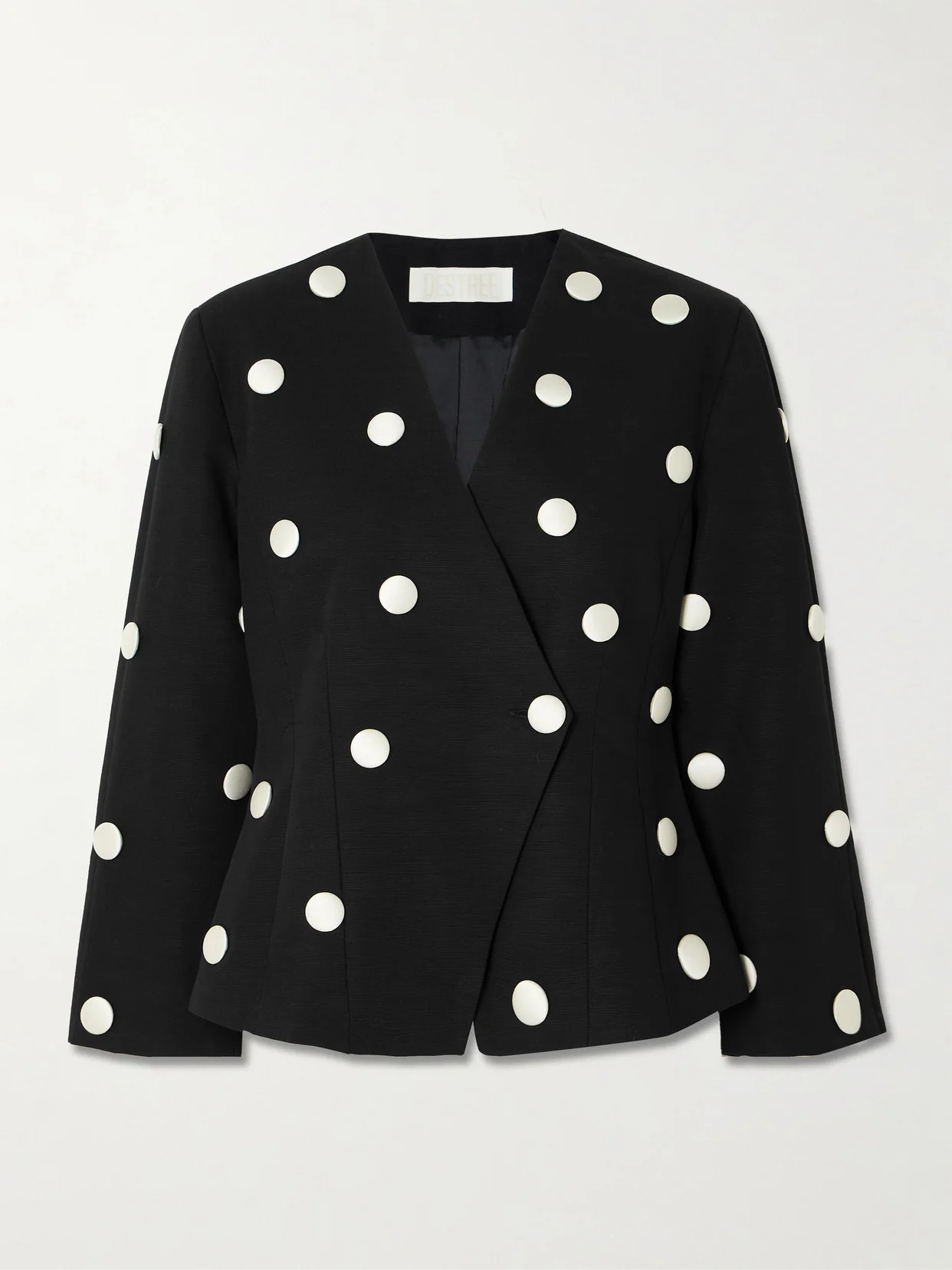 Aloise Embellished Polka-dot Cotton-faille Blazer - 1