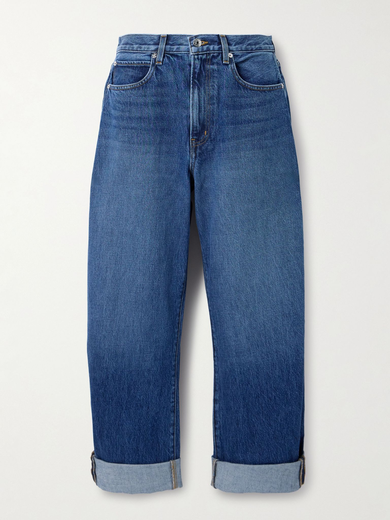 The Bubble high-rise barrel-leg jeans Mid denim - 1