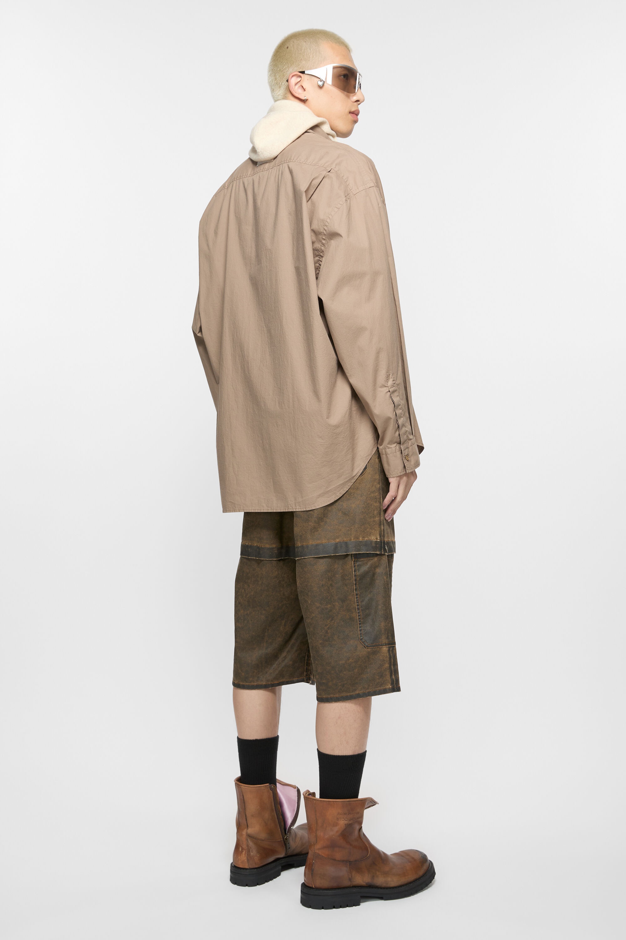 Shorts coated cotton - Brown - 3