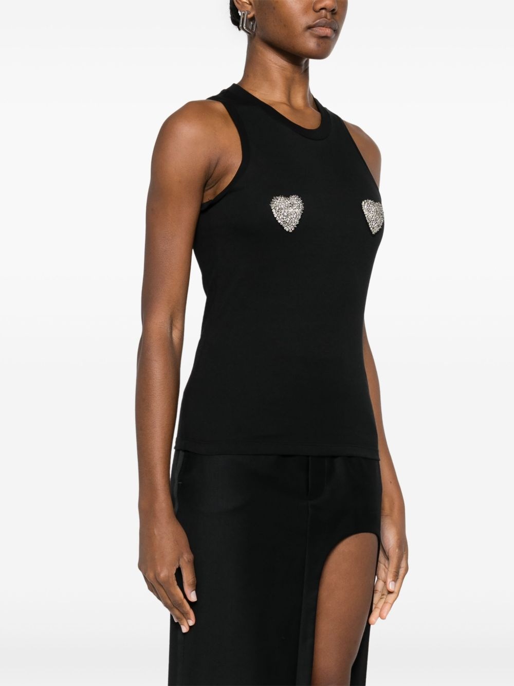 heart-appliqué tank top - 3