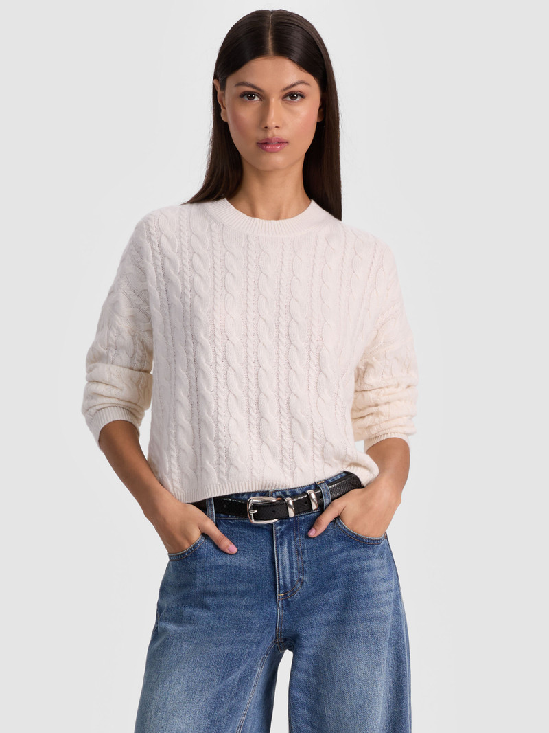 CECILIE CASHMERE CABLEKNIT PULLOVER 2