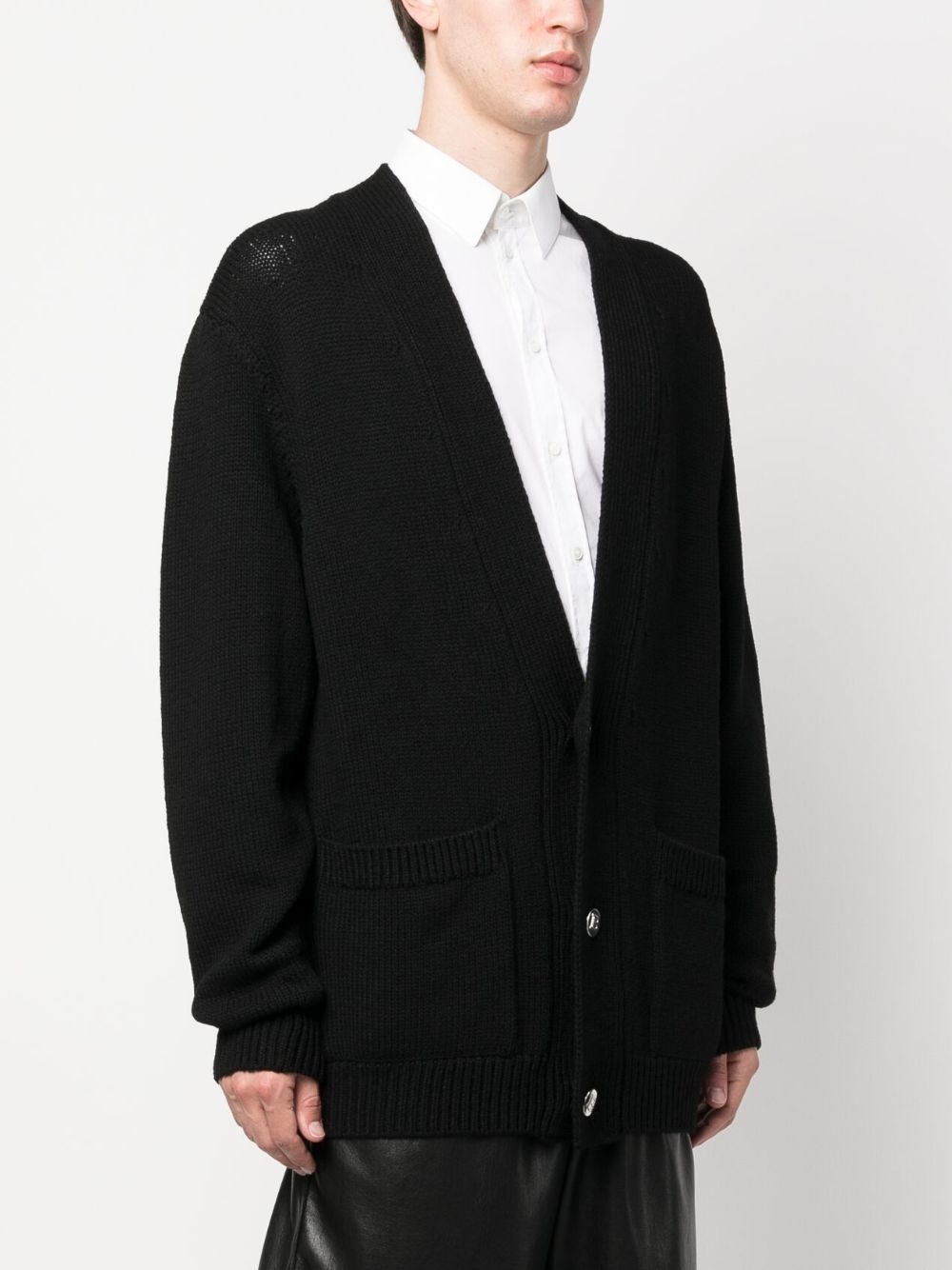 logo intarsia cardigan - 3