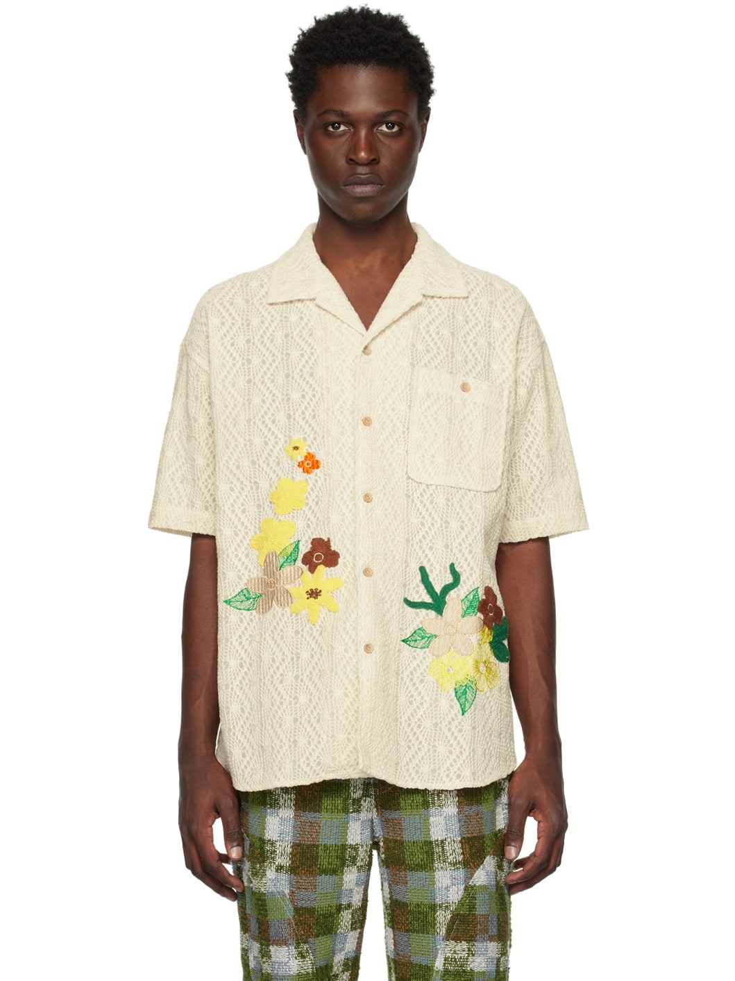 White Floral Shirt - 1